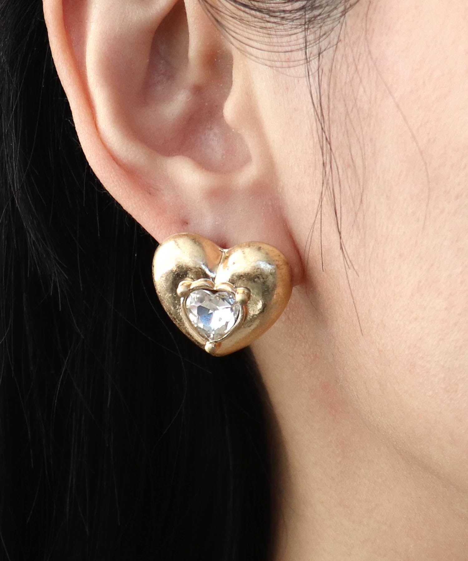 カラーストーンハートピアス