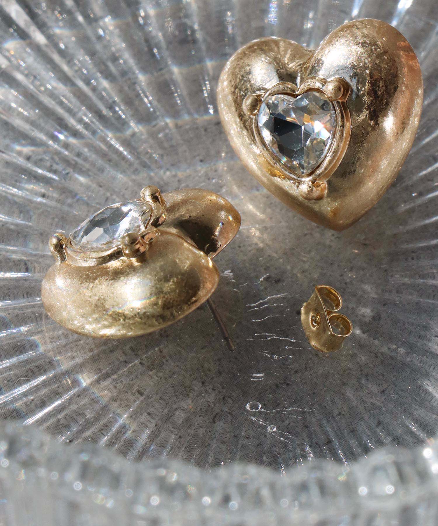 カラーストーンハートピアス