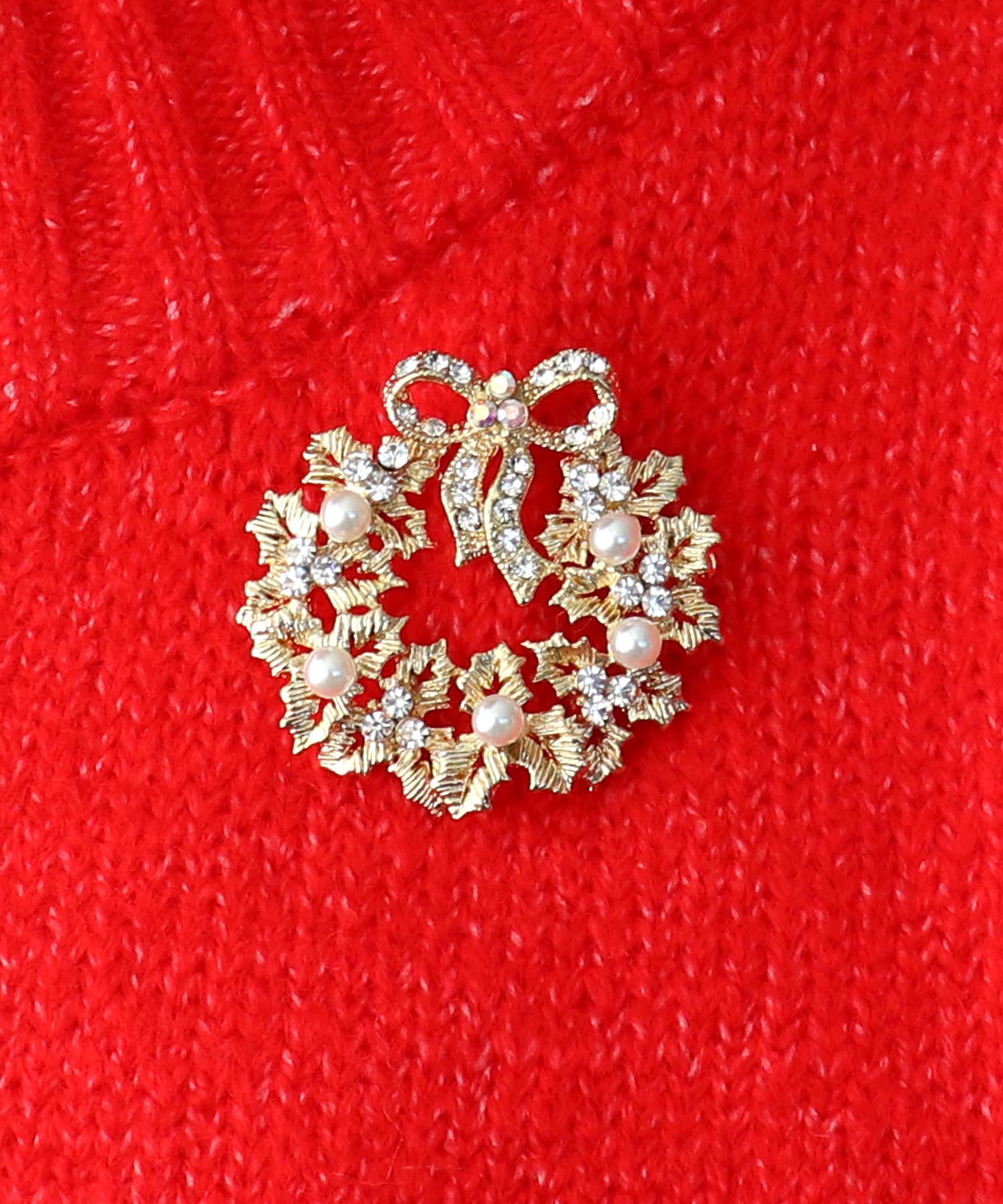 パールリースブローチ