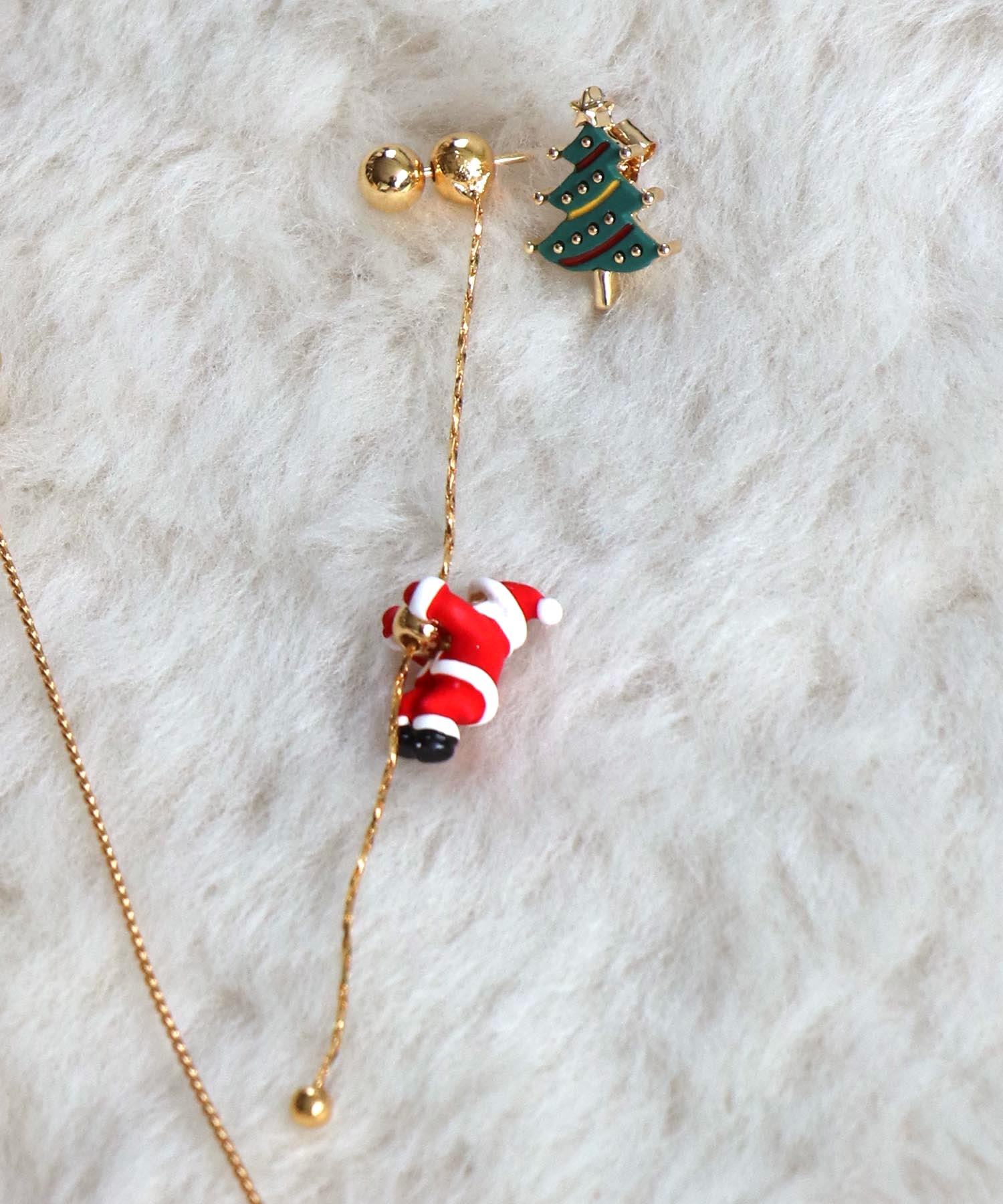 サンタクロース×ツリーアシメピアス