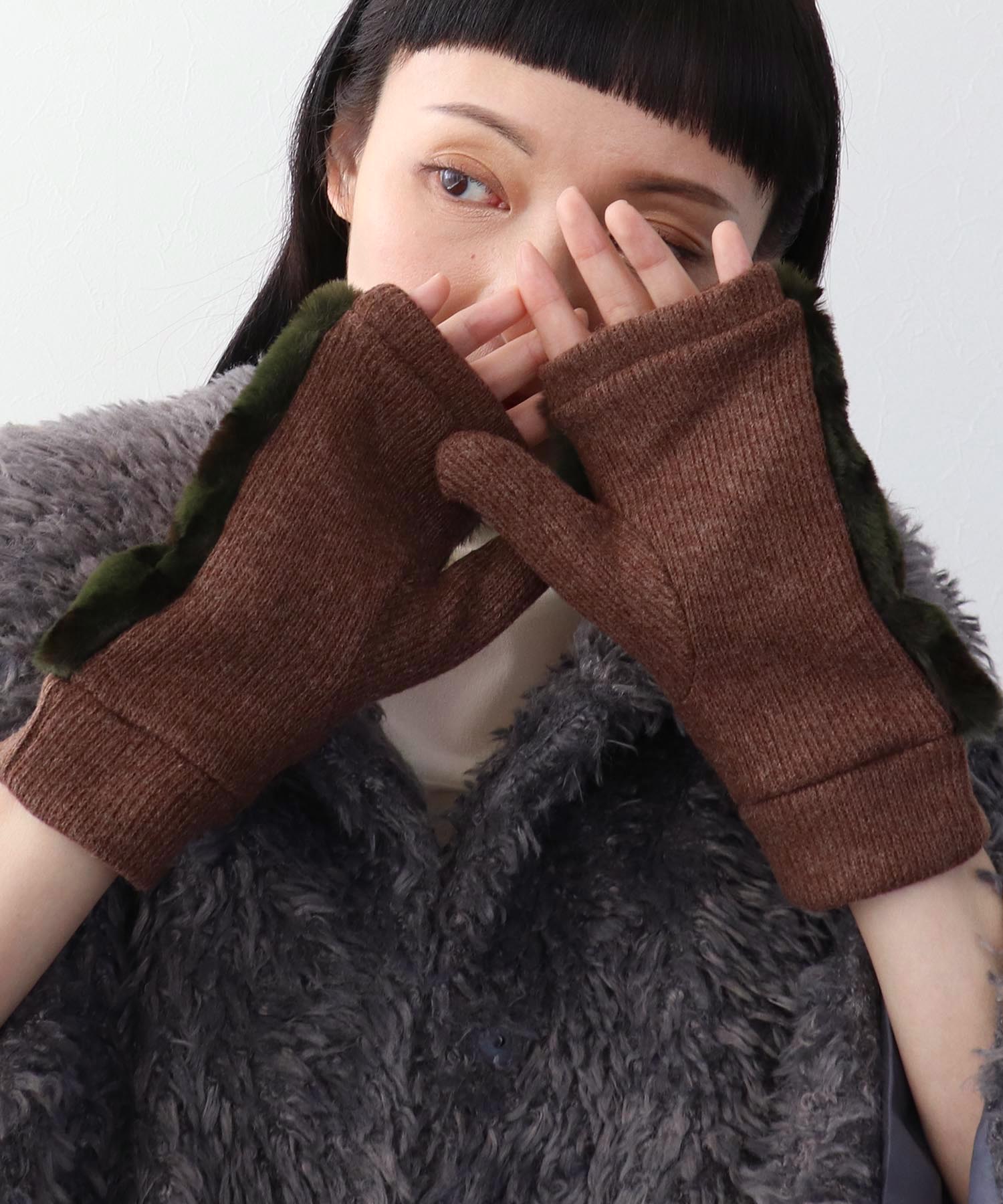 ヒョウ柄指無しグローブ