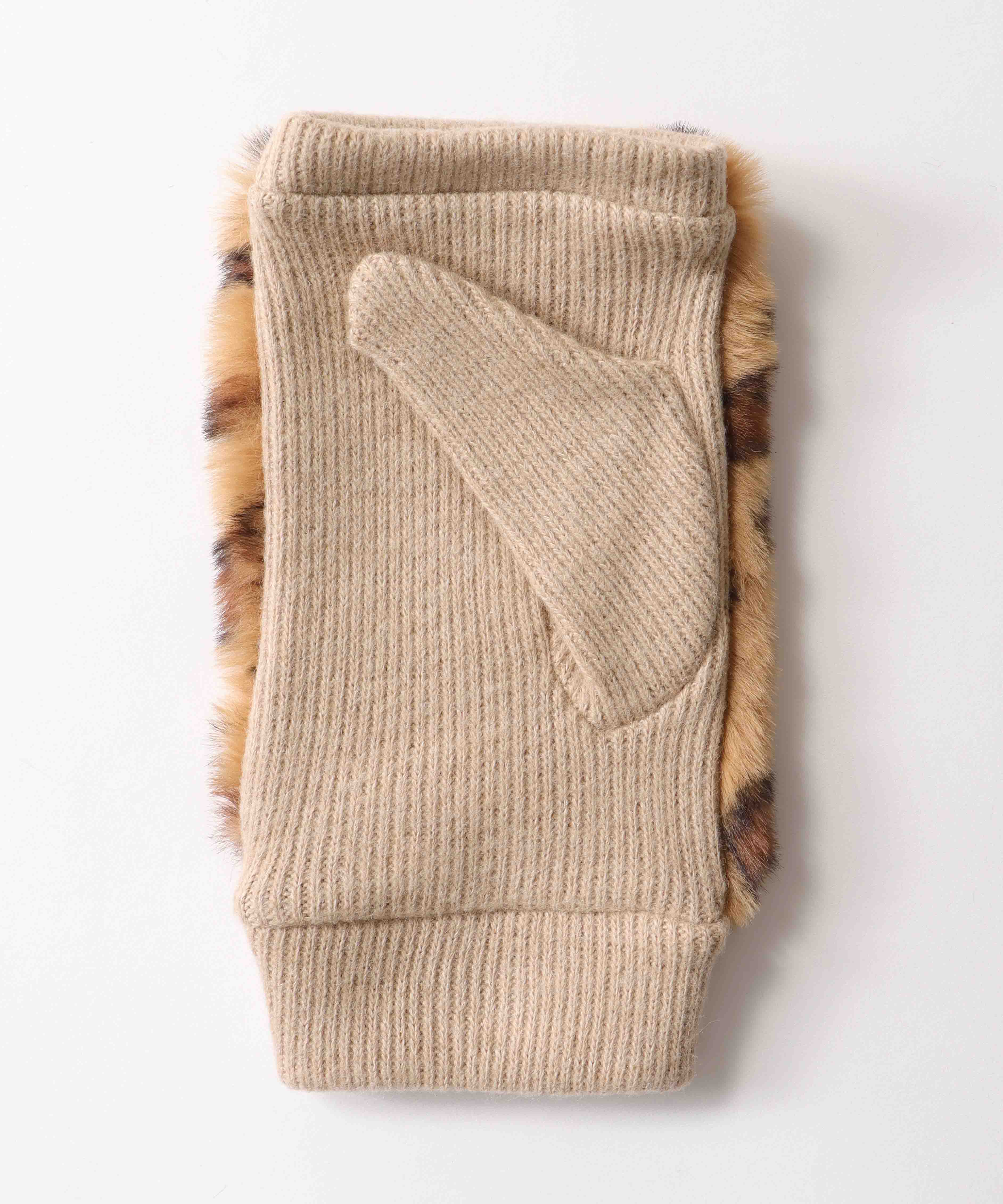 ヒョウ柄指無しグローブ