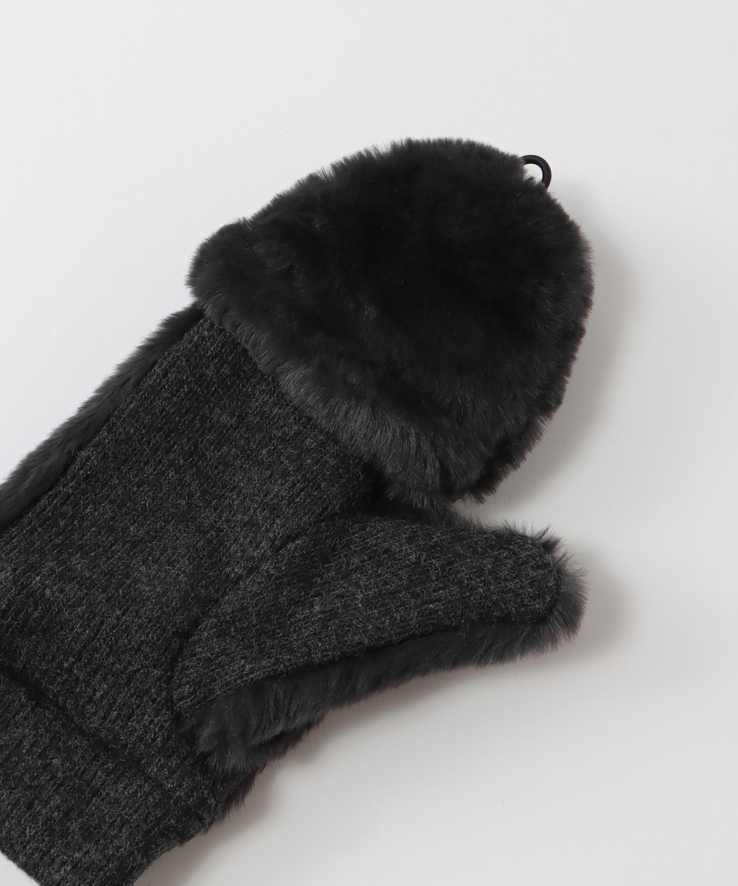 フェイクファー指無しミトン