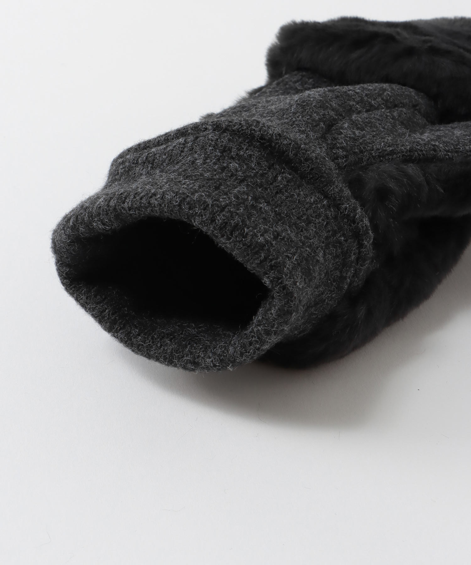 フェイクファー指無しミトン