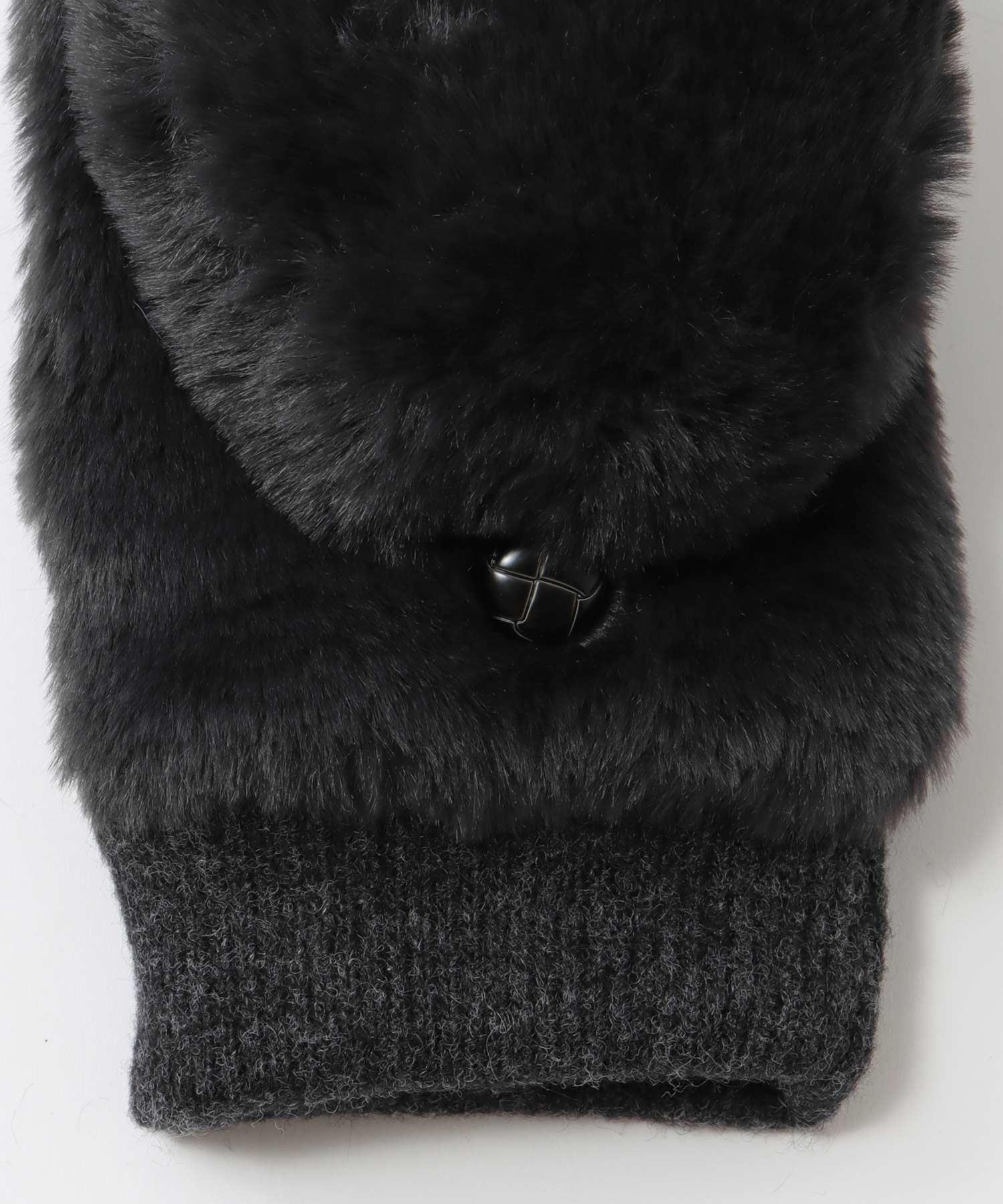 フェイクファー指無しミトン