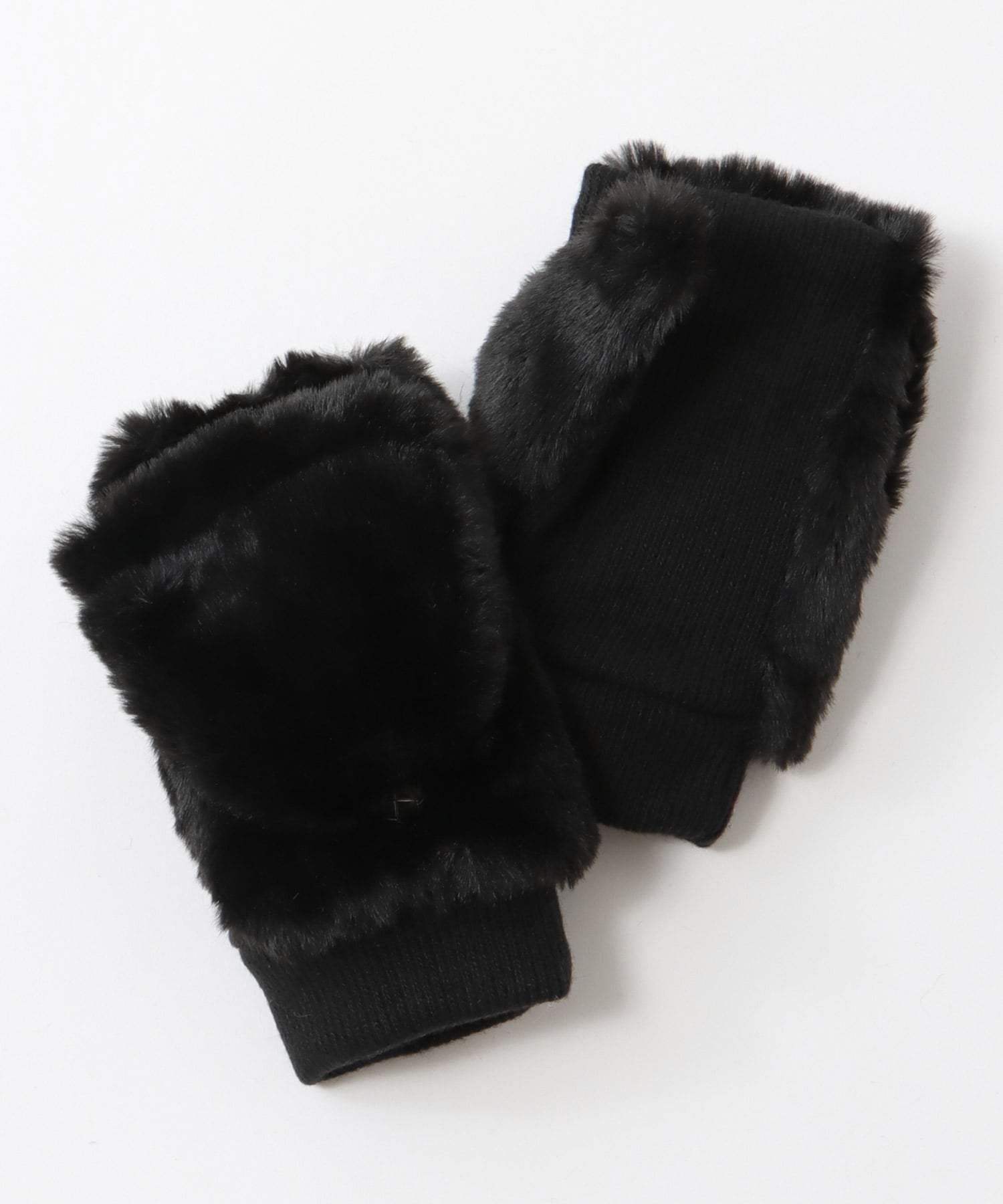 フェイクファー指無しミトン