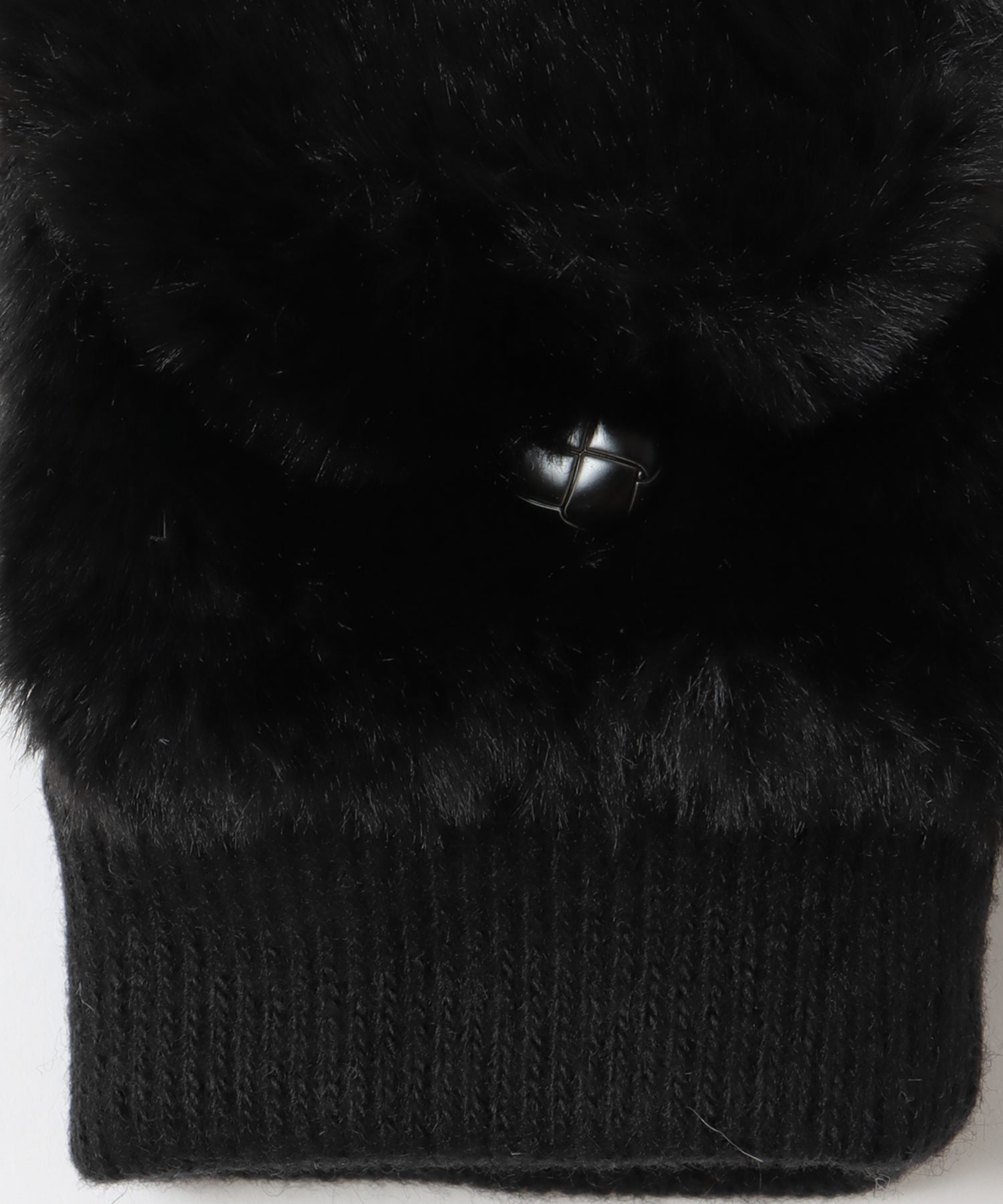 フェイクファー指無しミトン