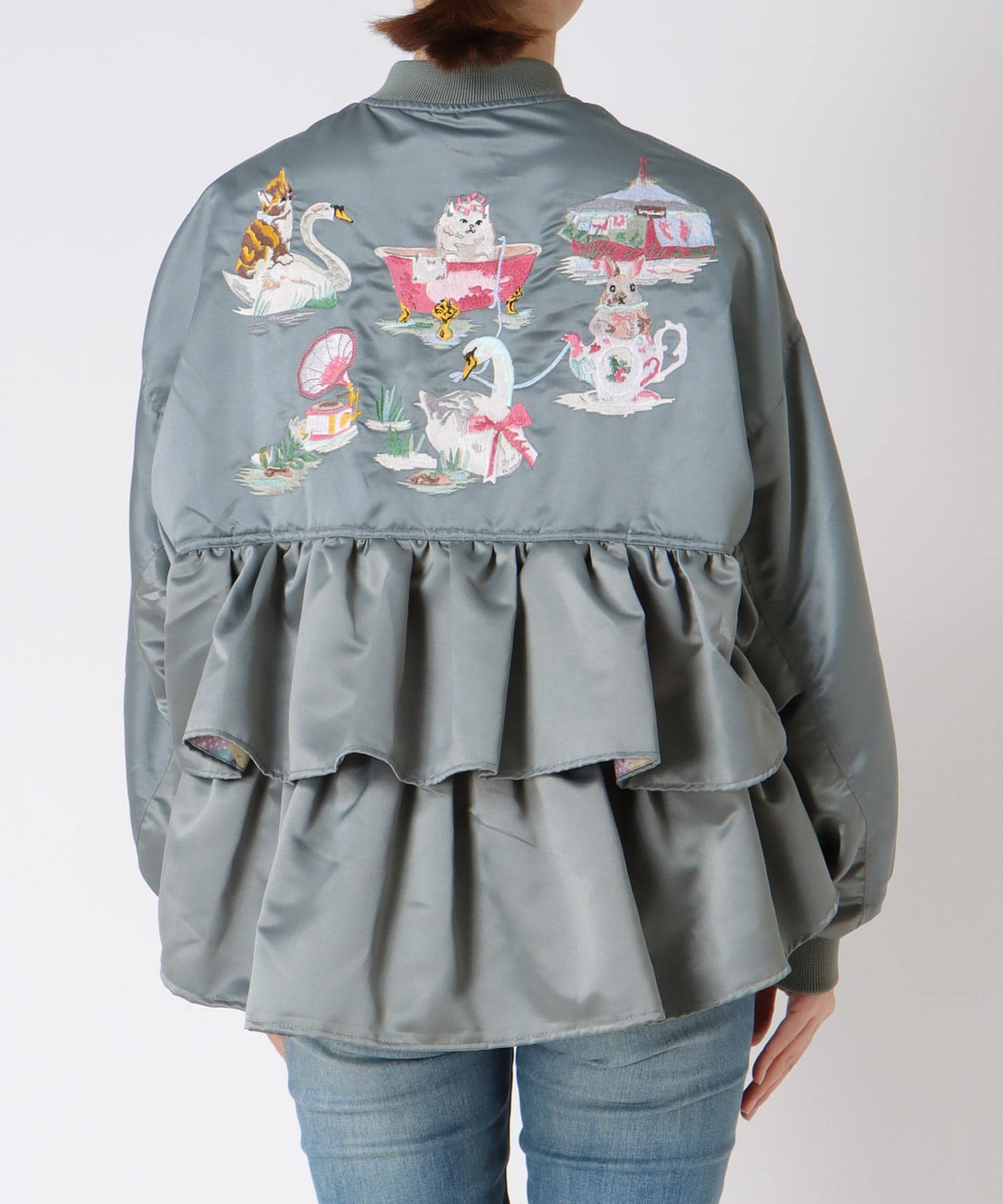 ＜一部店舗・WEB限定＞【tamaoworld】Embroidery jacket Swan