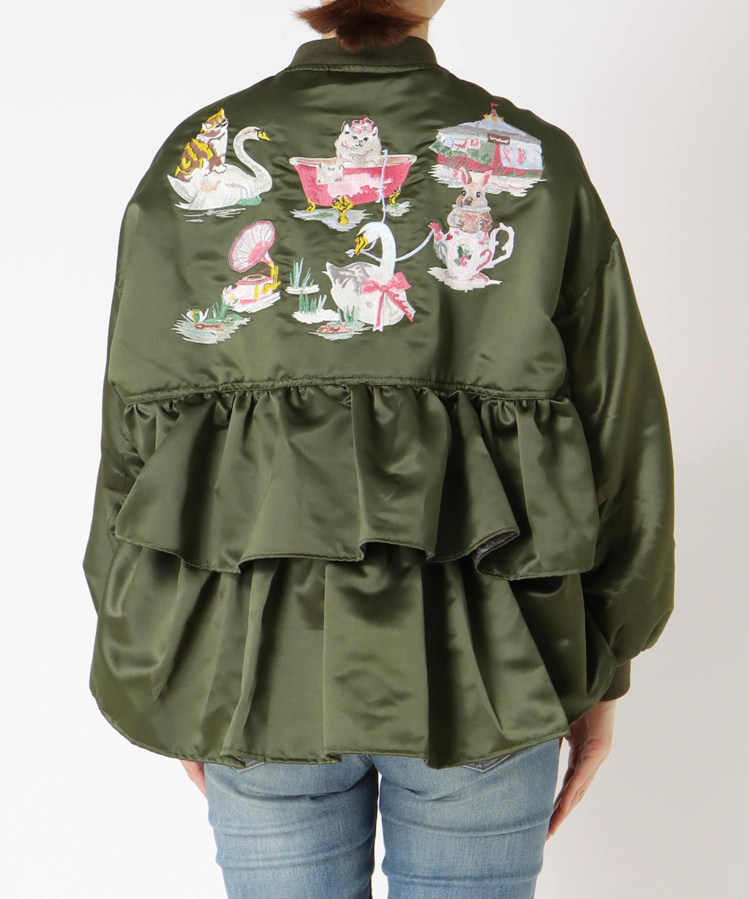＜一部店舗・WEB限定＞【tamaoworld】Embroidery jacket Swan