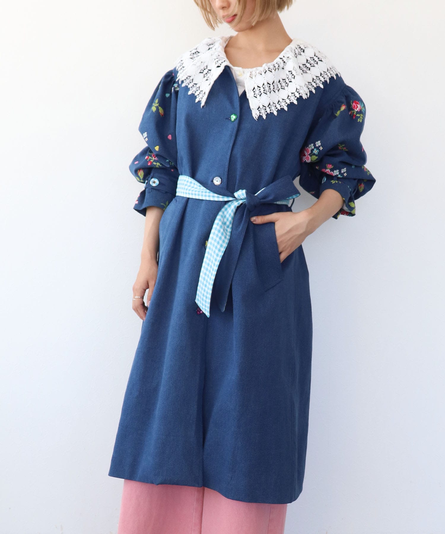 《 8/9(土)10:00～予約受付開始 》＜一部店舗・WEB限定＞【tamaoworld】Collarless embroidered coat
