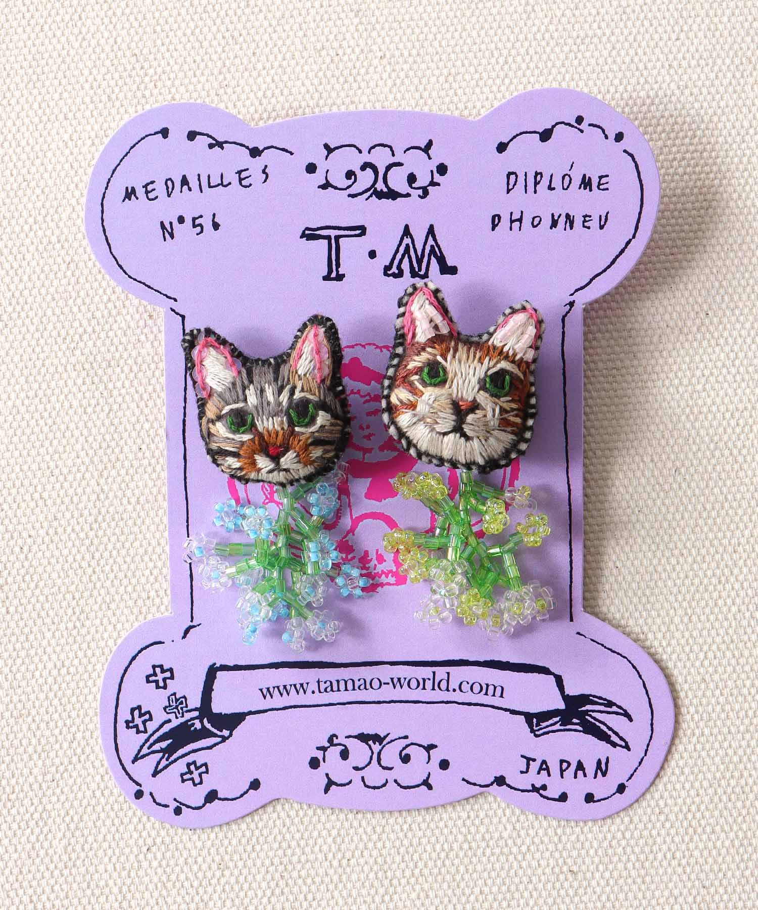 ＜一部店舗・WEB限定＞【tamaoworld】Two cats and flower