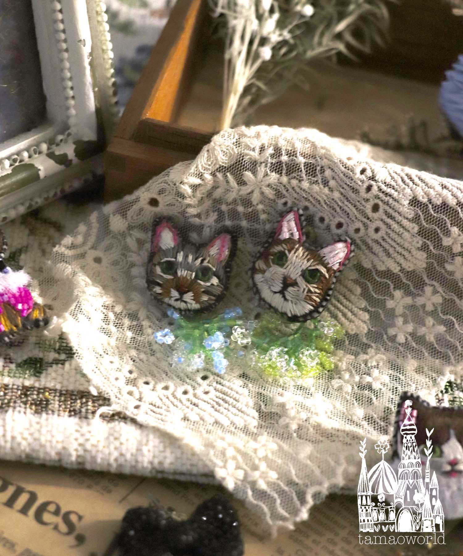 ＜一部店舗・WEB限定＞【tamaoworld】Two cats and flower