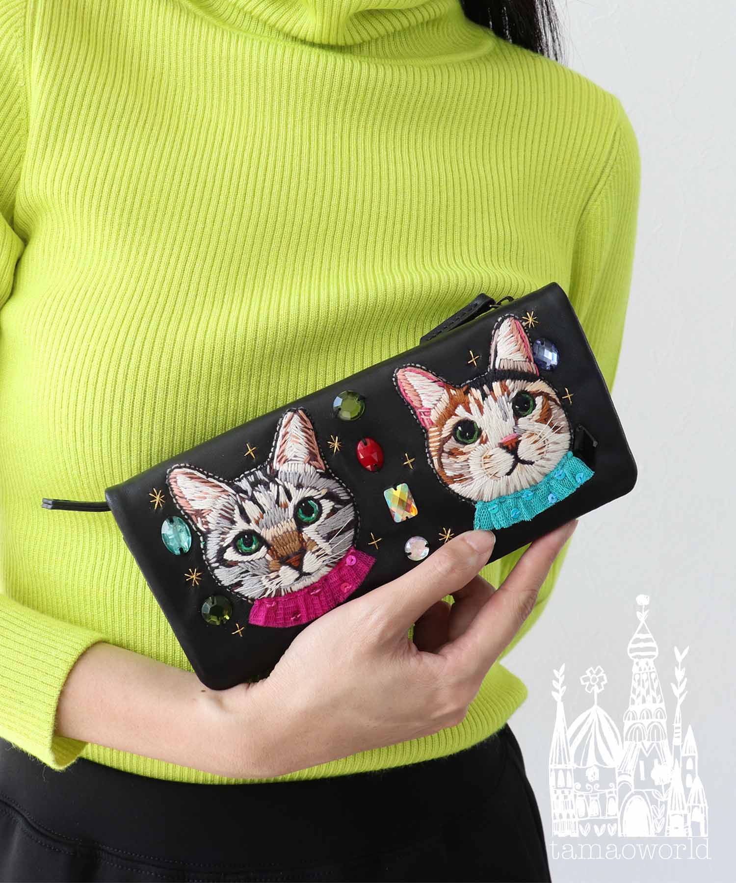 ＜WEB限定＞【tamaoworld】Two cats and bijoux