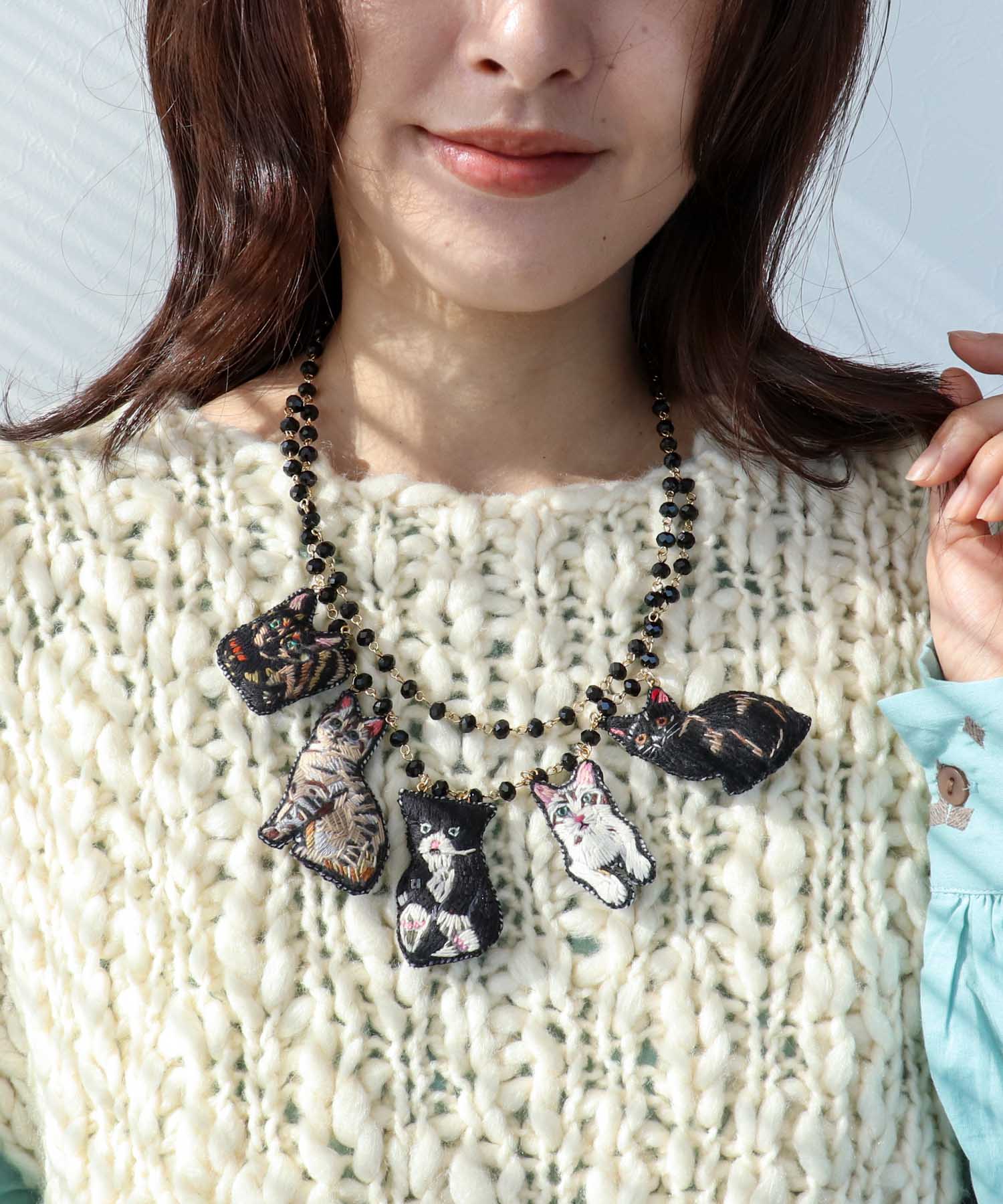 ＜WEB限定＞【tamaoworld】full of cats Black