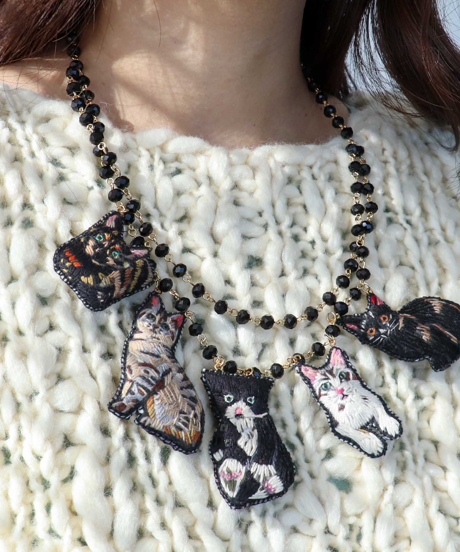 ＜WEB限定＞【tamaoworld】full of cats Black