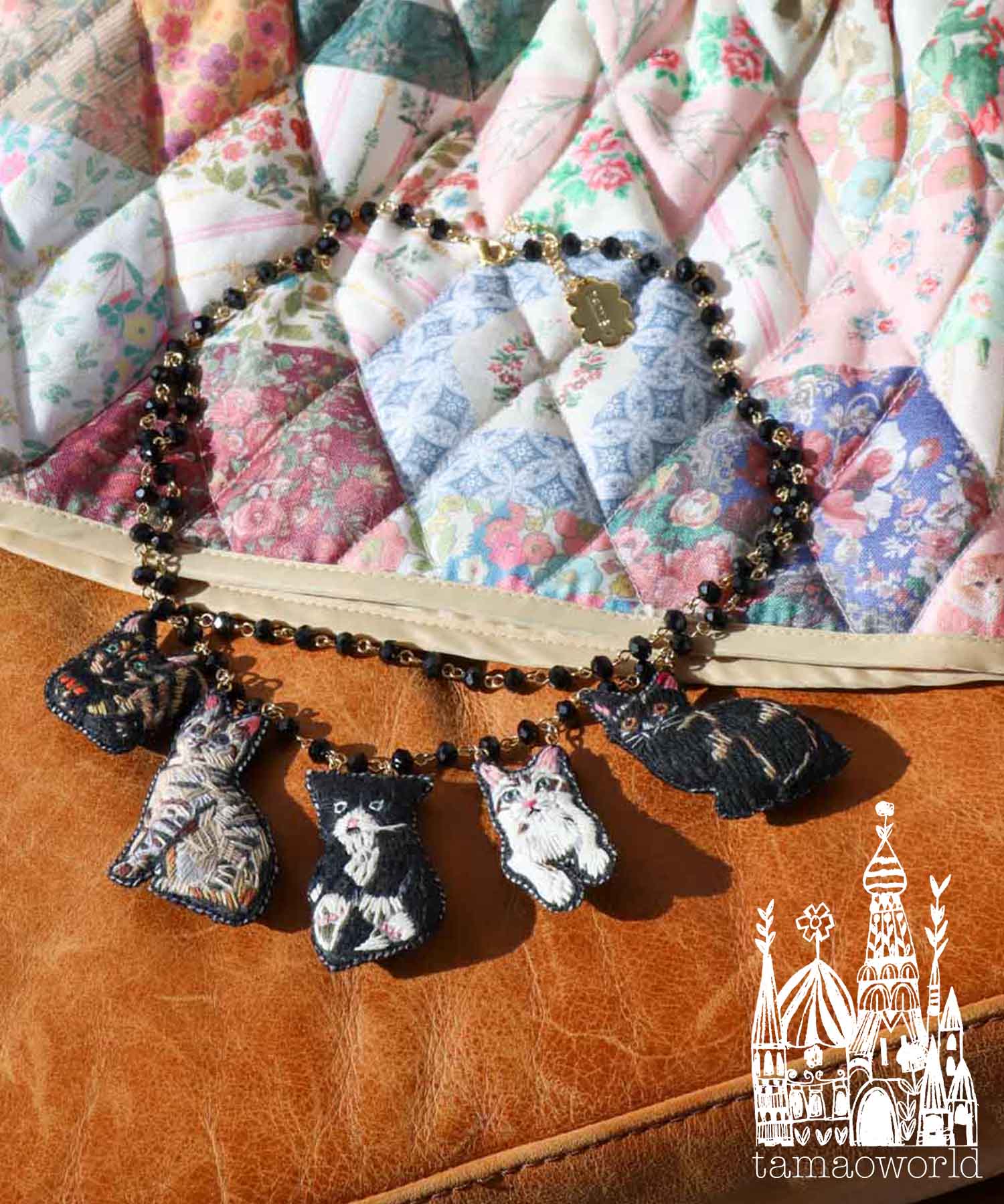 ＜WEB限定＞【tamaoworld】full of cats Black