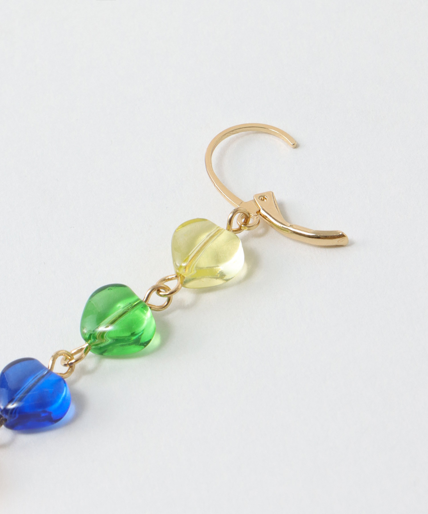 ハートビーズロングピアス