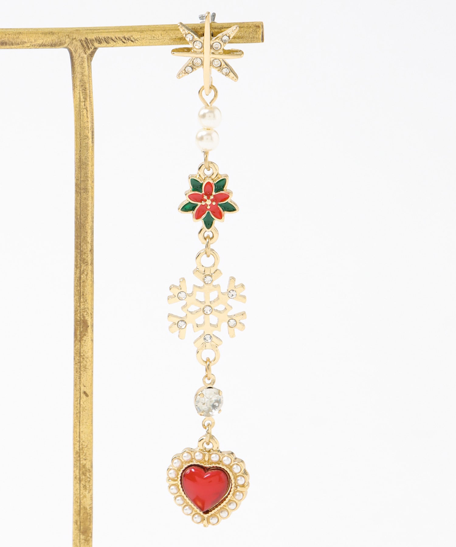 Christmasチャームピアス