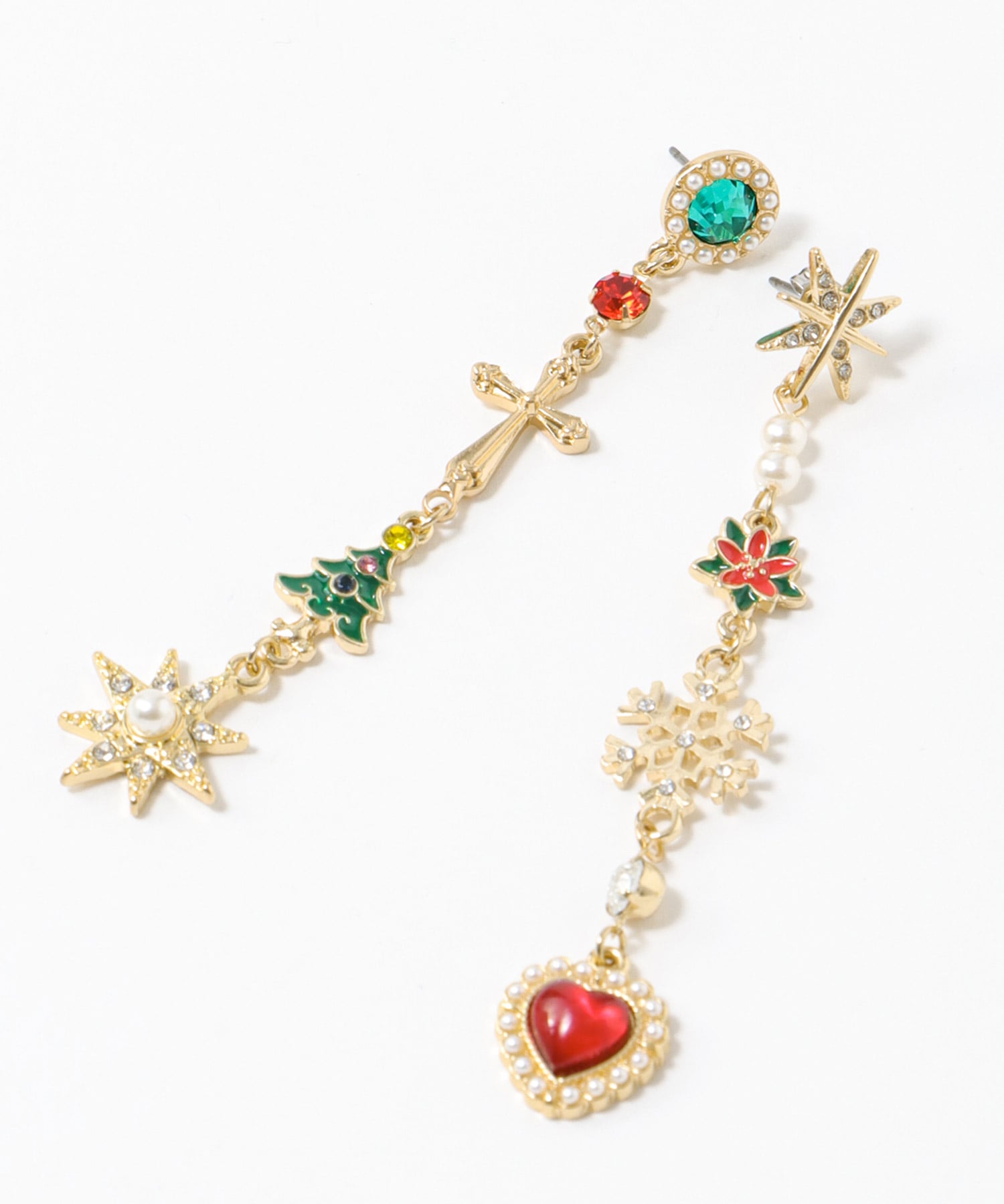 Christmasチャームピアス