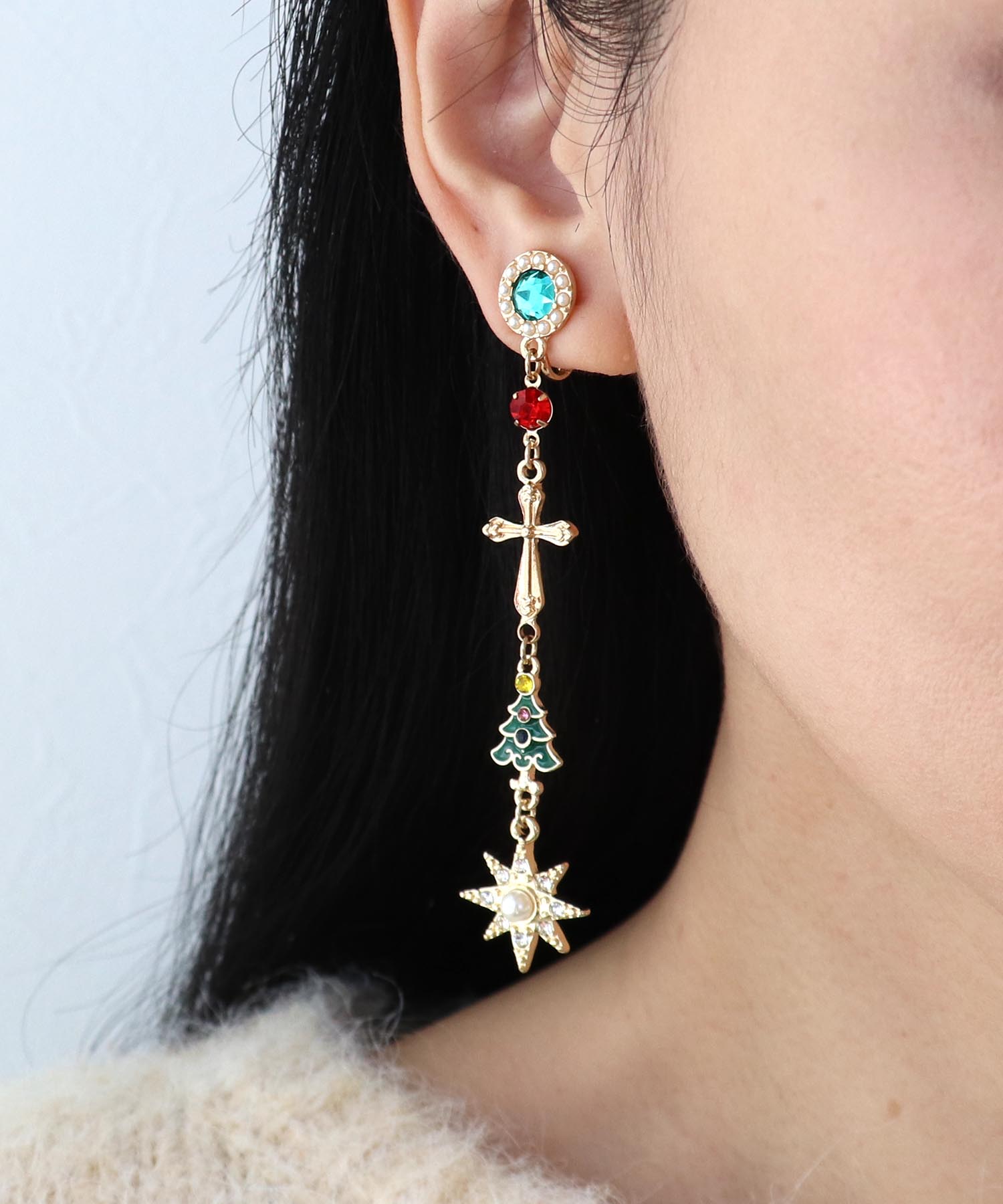 Christmasチャームイヤリング