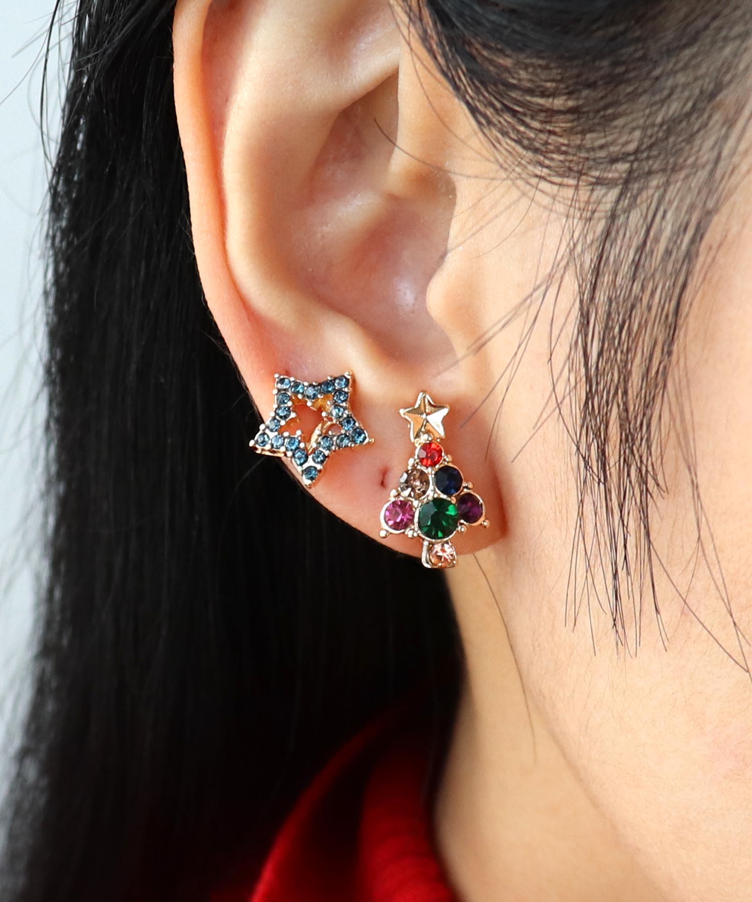 クリスマスアシメピアス