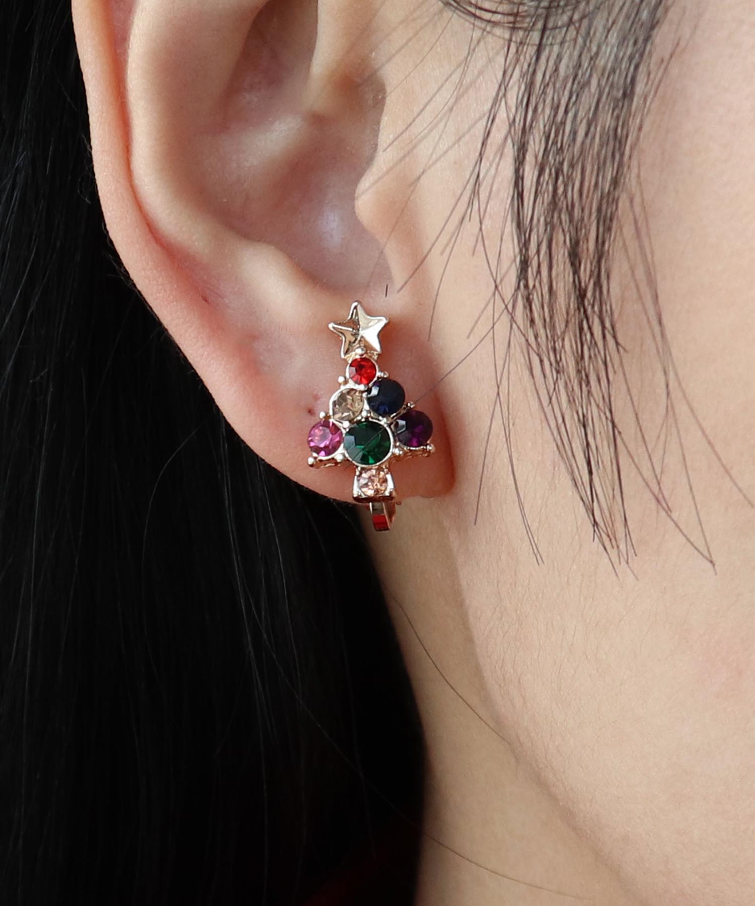 クリスマスアシメイヤリング