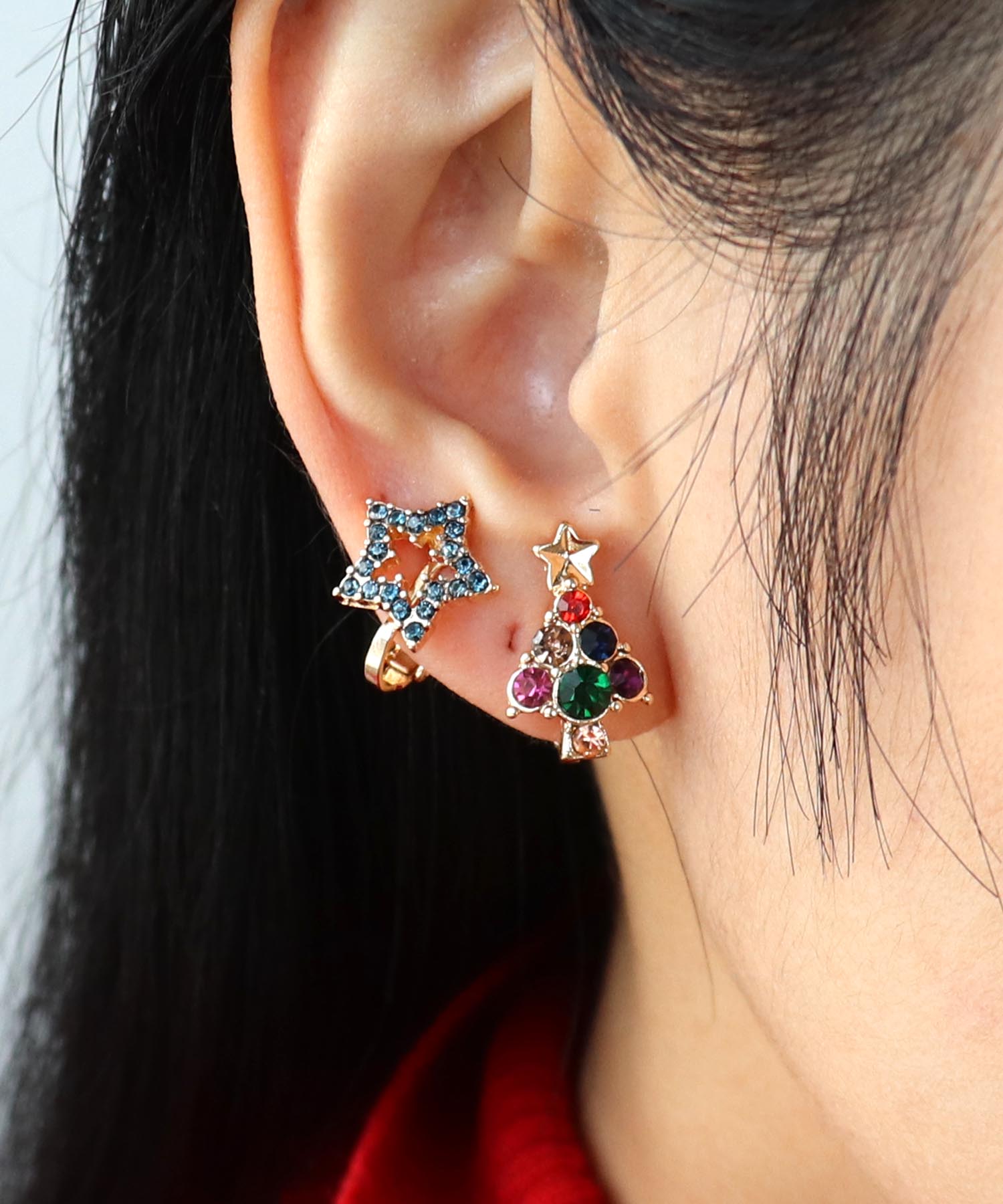 クリスマスアシメイヤリング