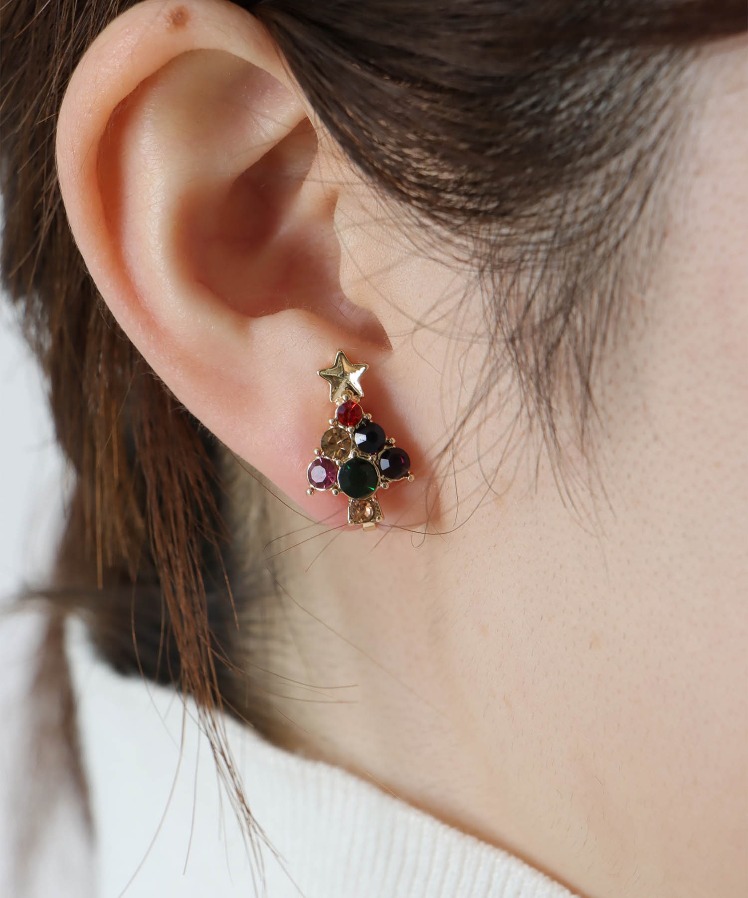 クリスマスアシメイヤリング