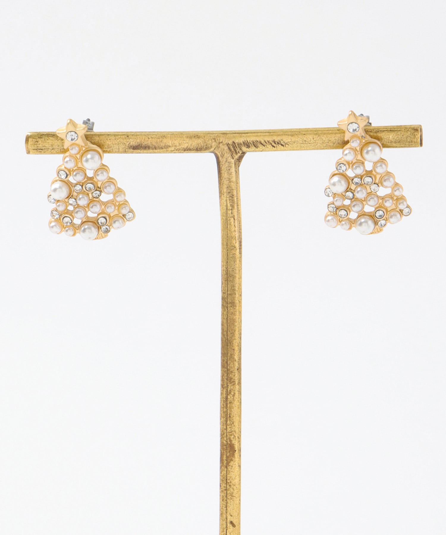 パールクリスマスツリーピアス