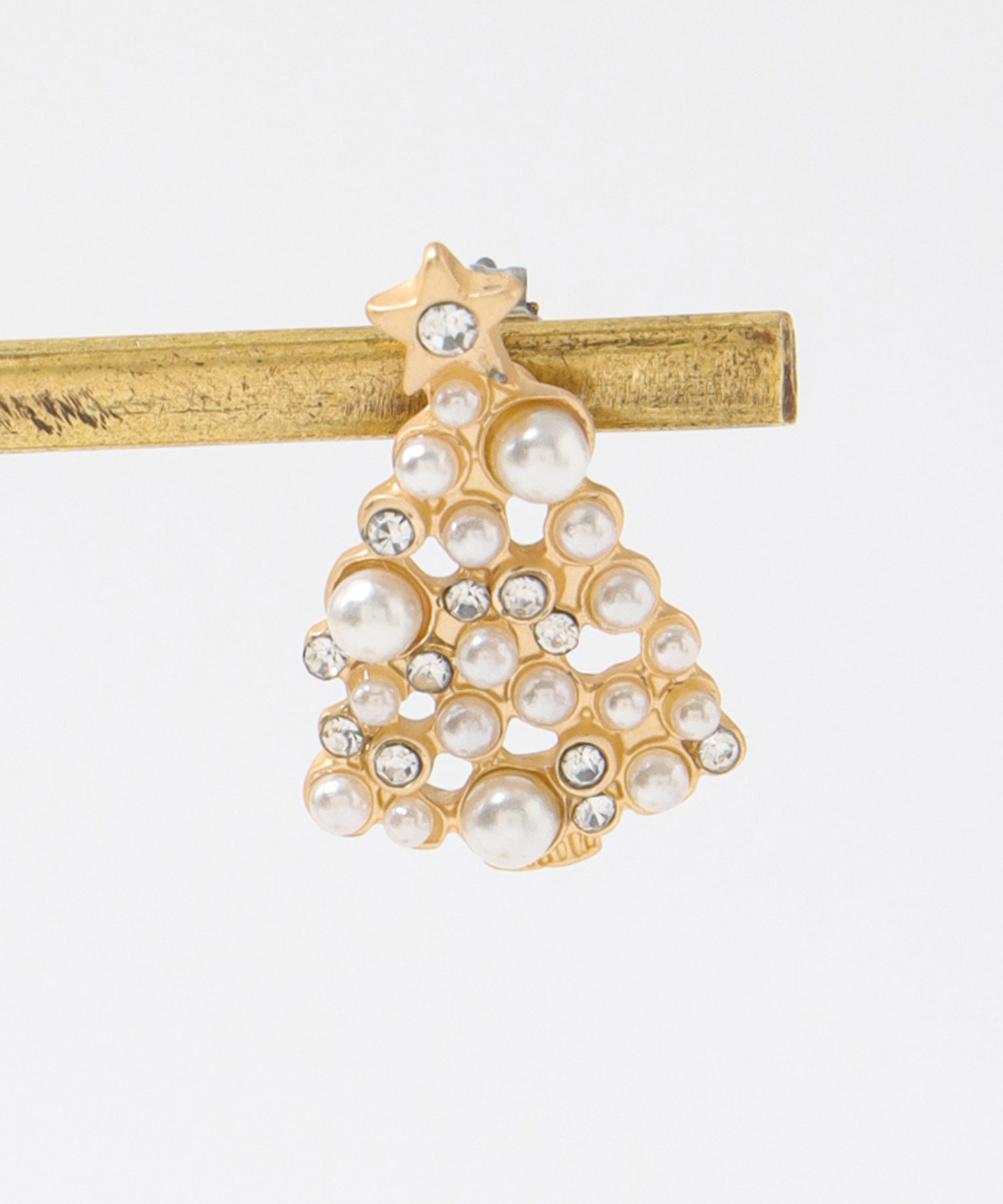 パールクリスマスツリーピアス