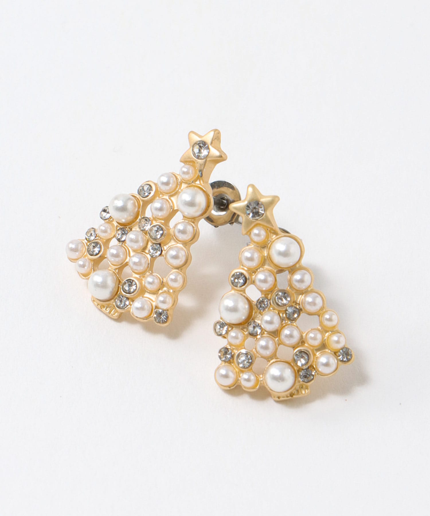 パールクリスマスツリーピアス