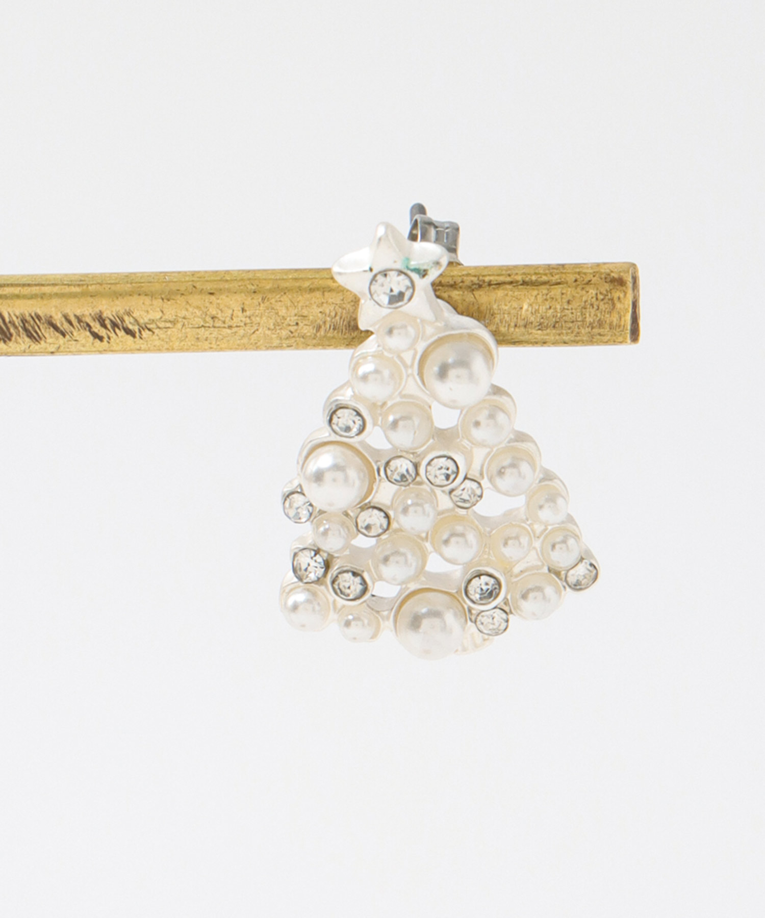 パールクリスマスツリーピアス