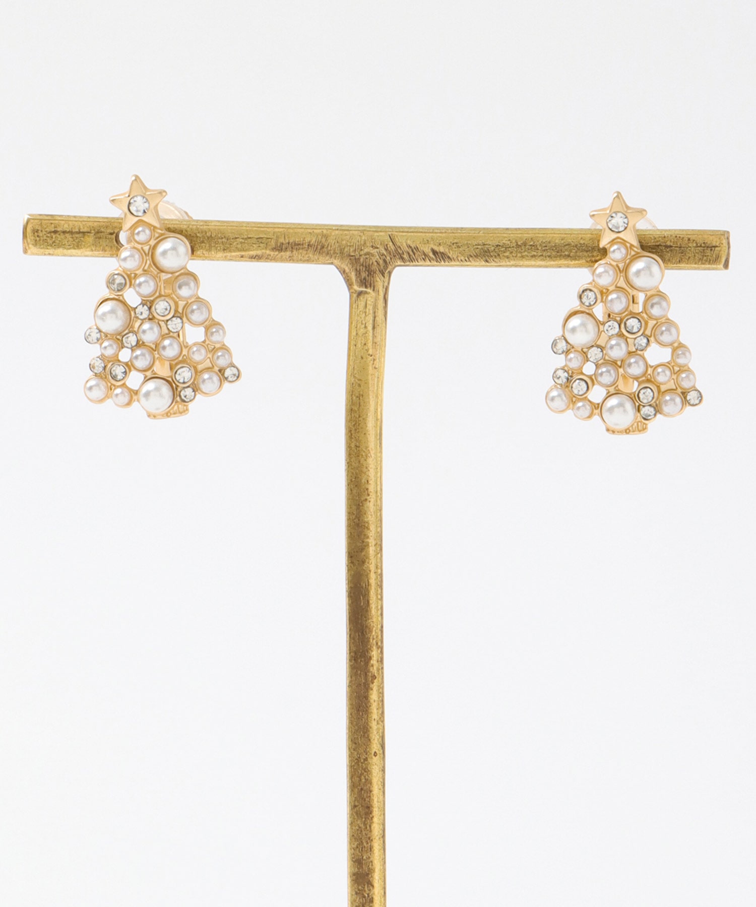 パールクリスマスツリーイヤリング