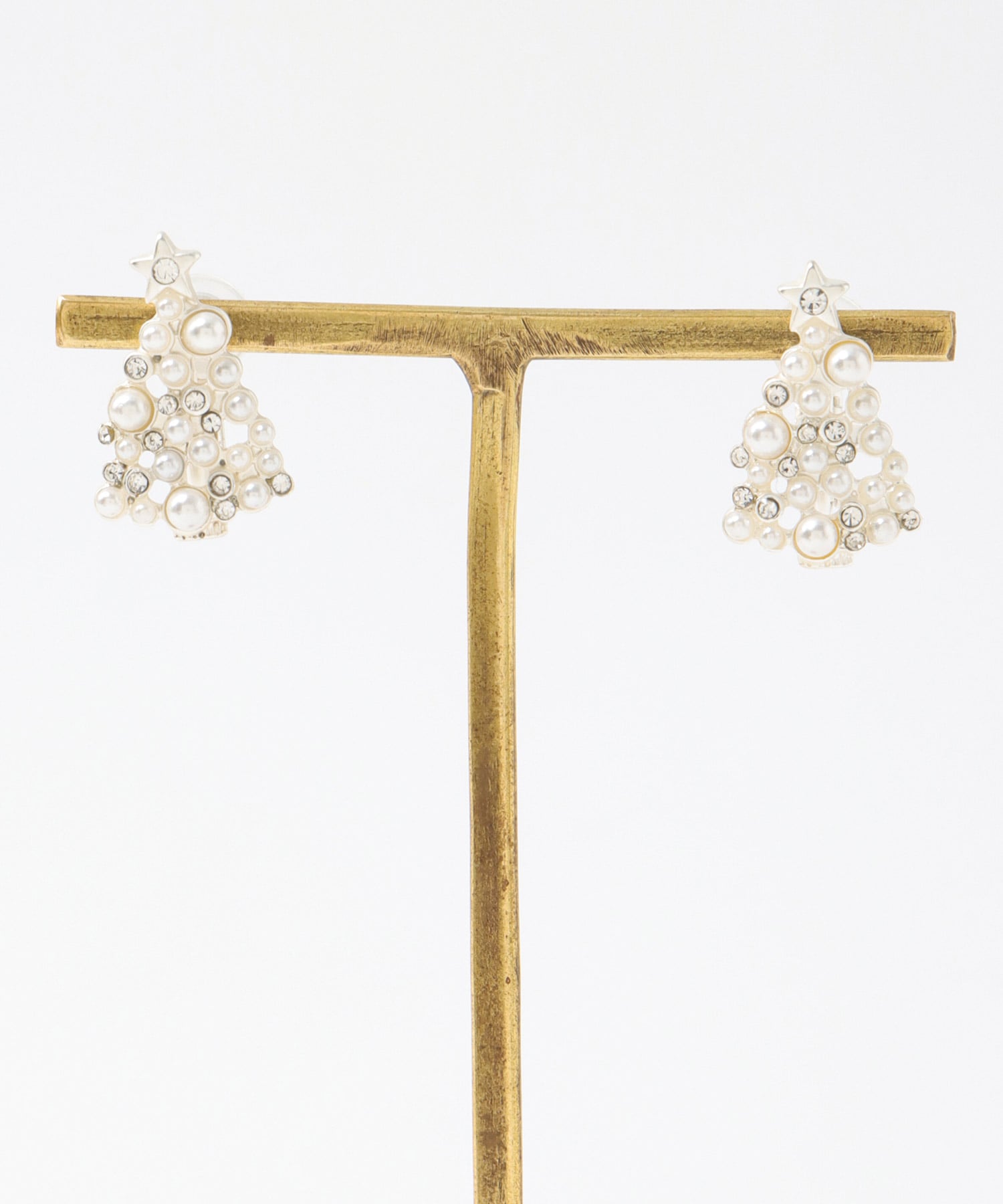 パールクリスマスツリーイヤリング