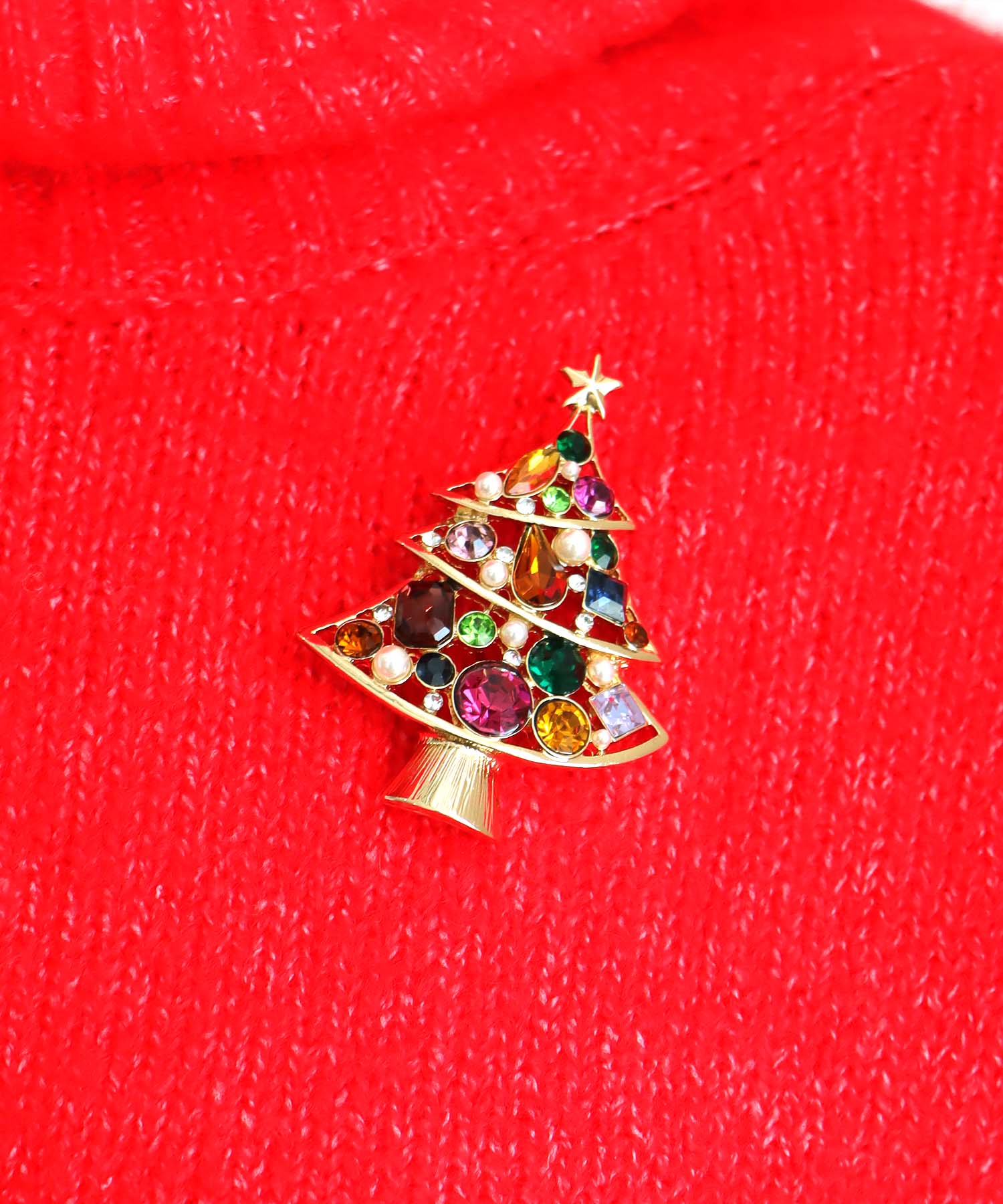 マルチビジュクリスマスツリーブローチ