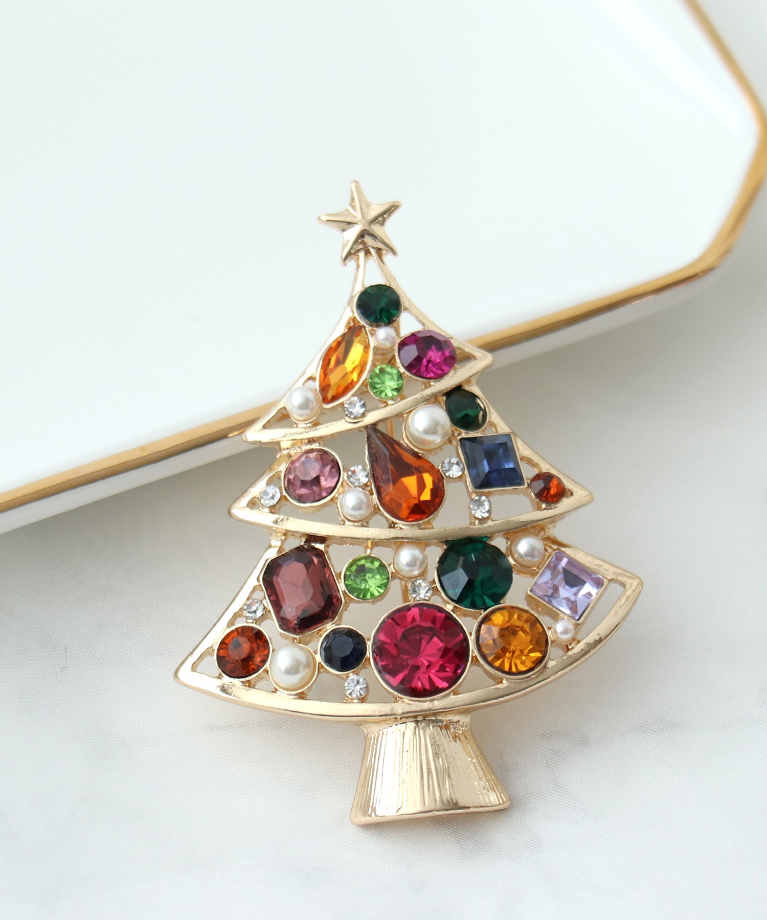 マルチビジュクリスマスツリーブローチ