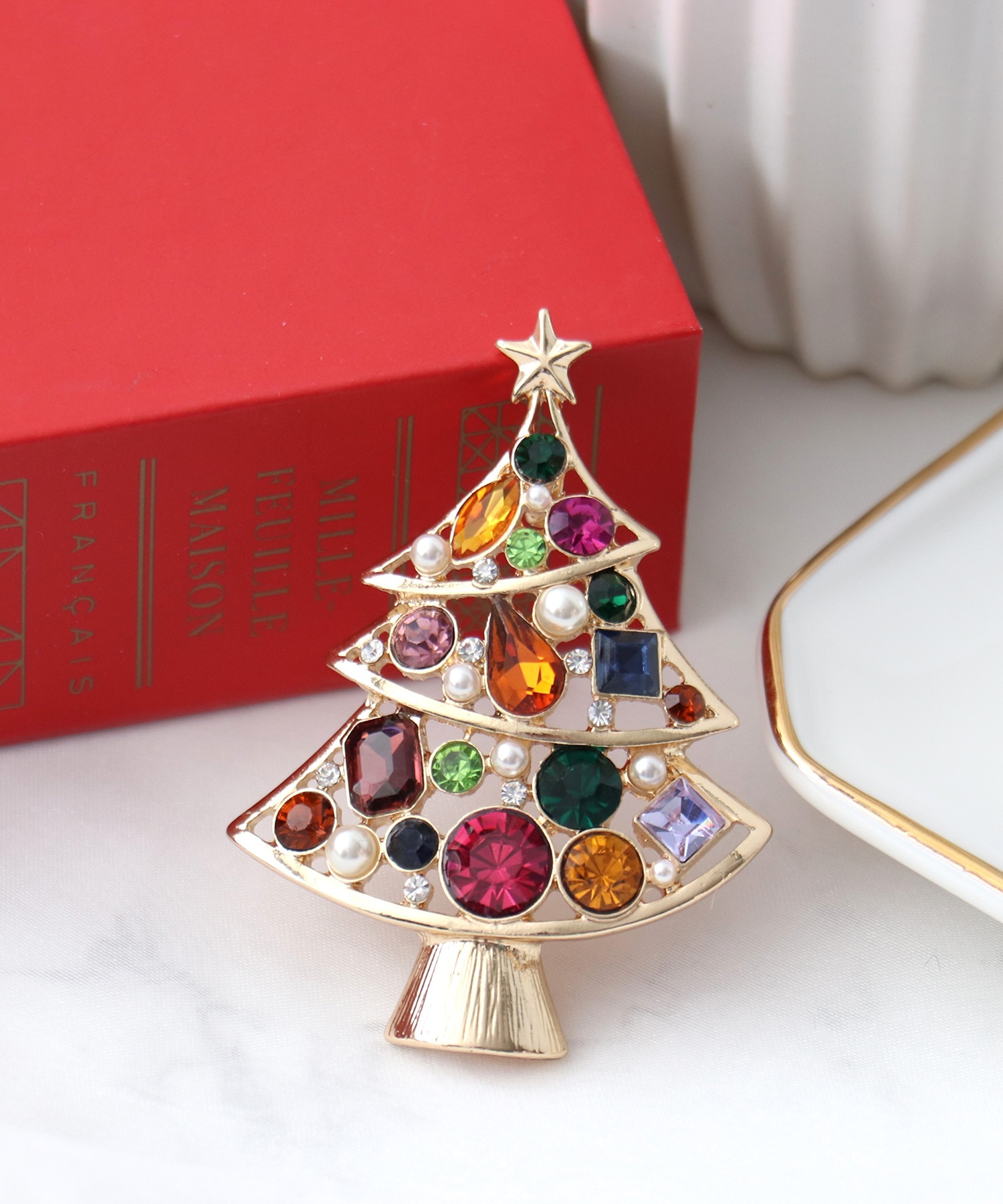 マルチビジュクリスマスツリーブローチ