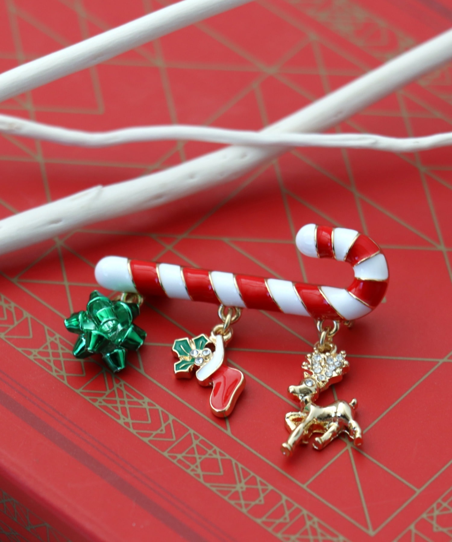 Christmas Stick Charmブローチ