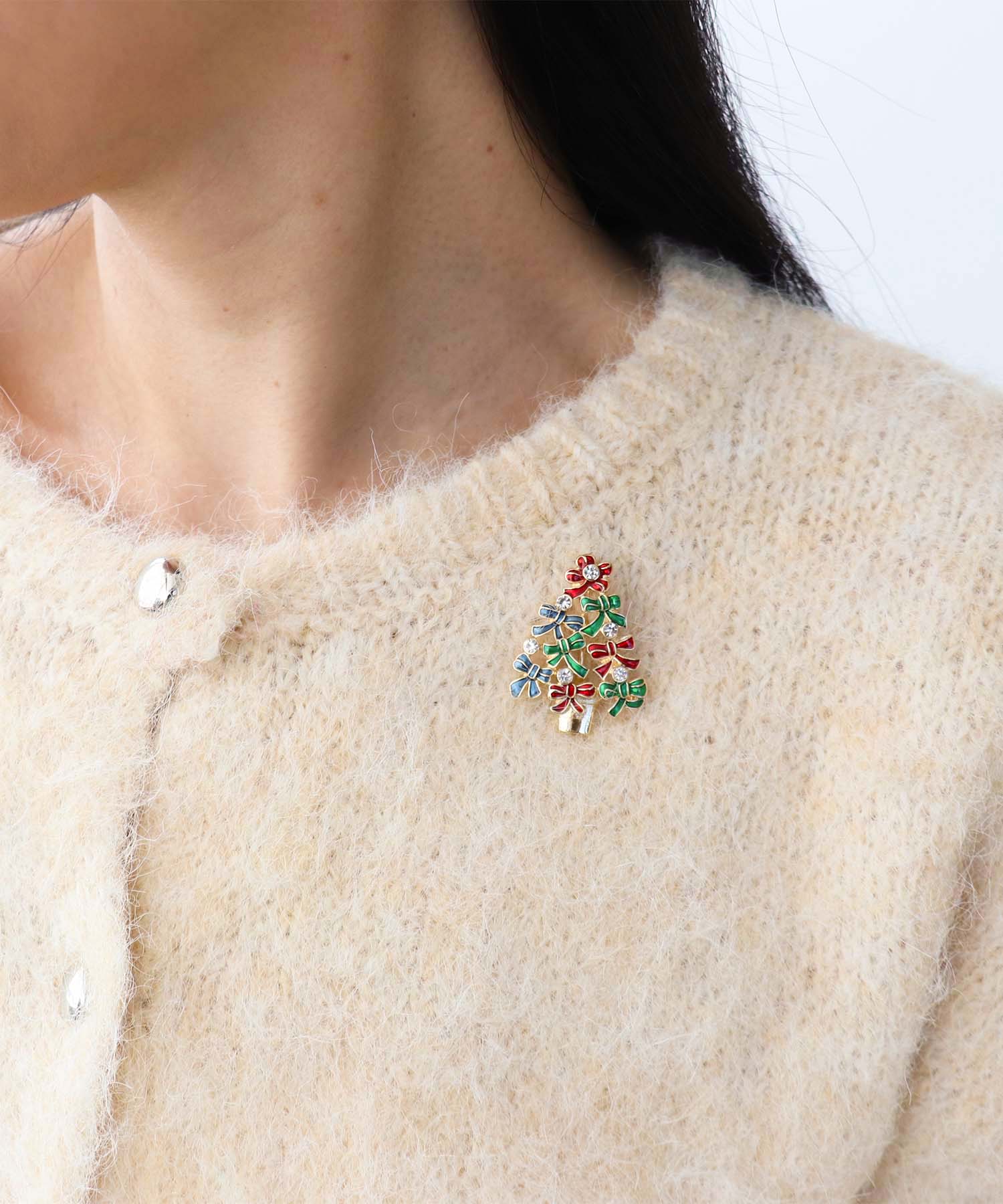 Ribbon Christmas Treeブローチ