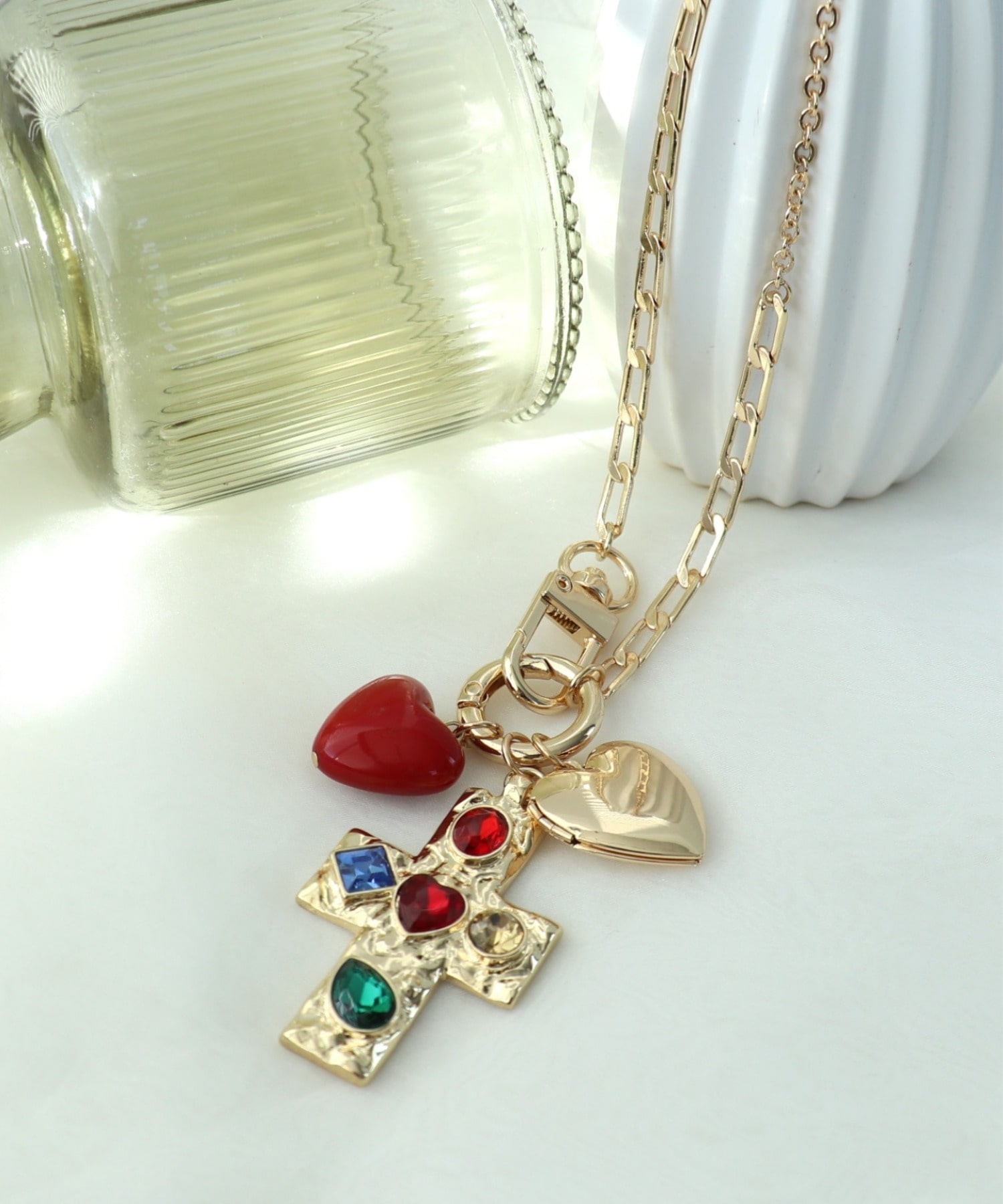 クロス×ハートネックレス