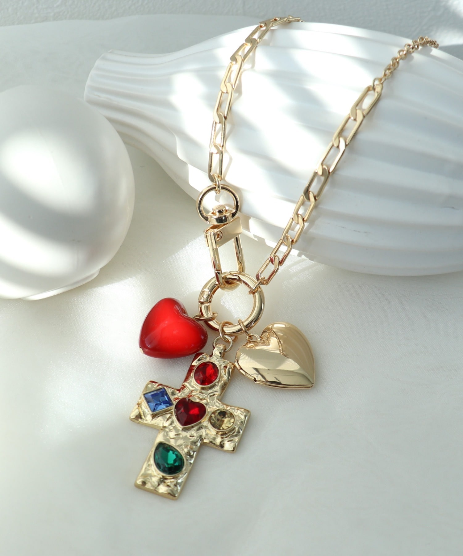 クロス×ハートネックレス