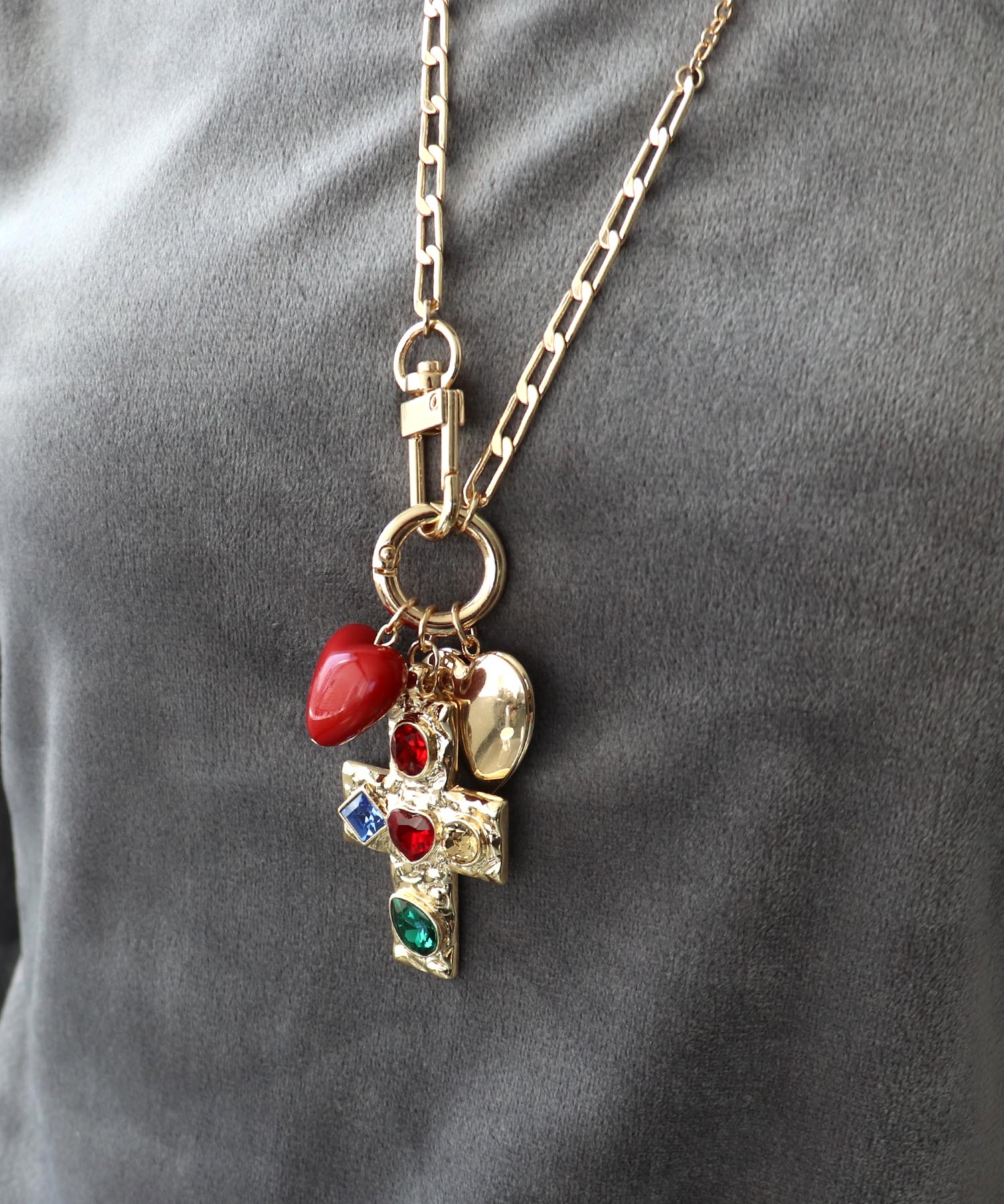 クロス×ハートネックレス