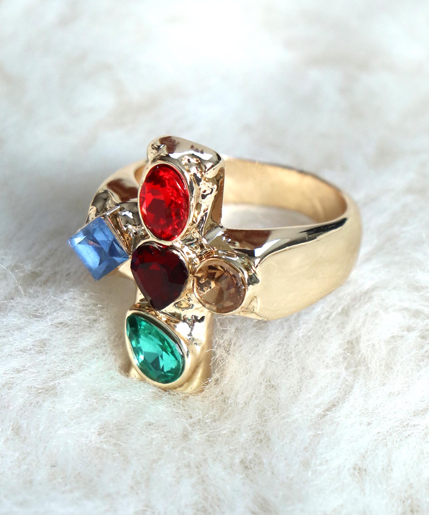 マルチストーンクロスリング#13