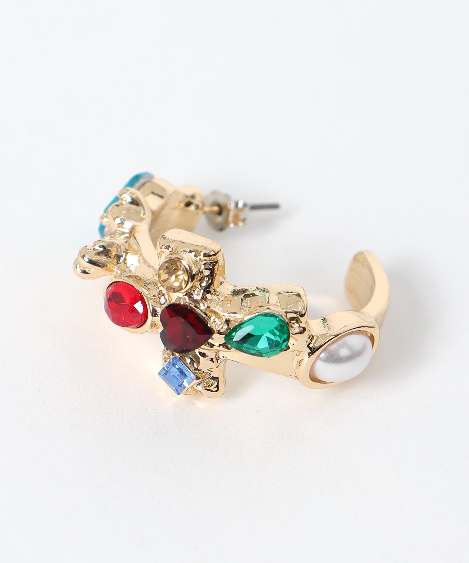 マルチストーンクロスピアス