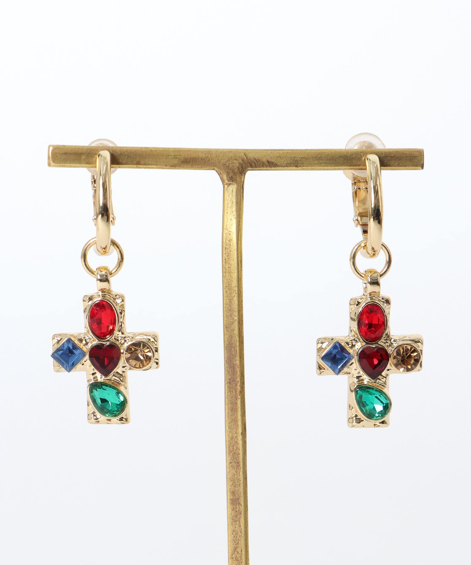 マルチストーンクロスイヤリング