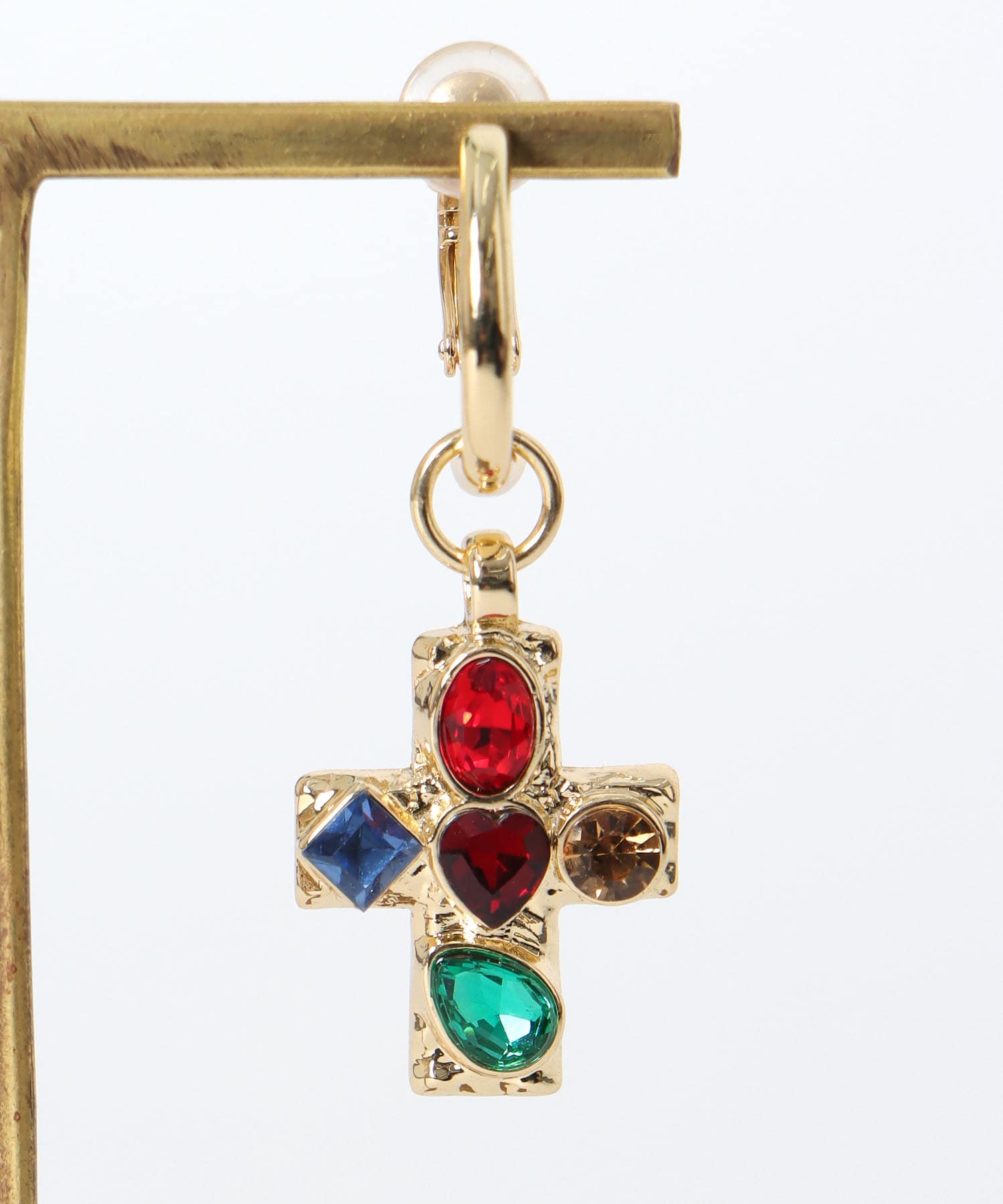 マルチストーンクロスイヤリング