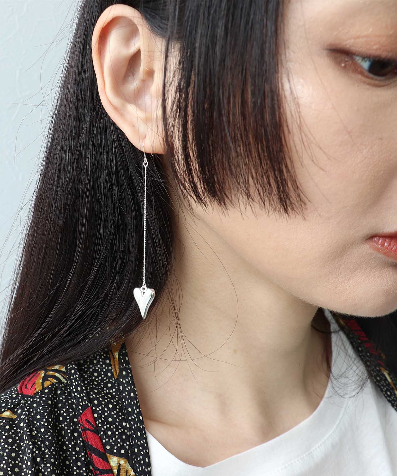 ハートロングピアス