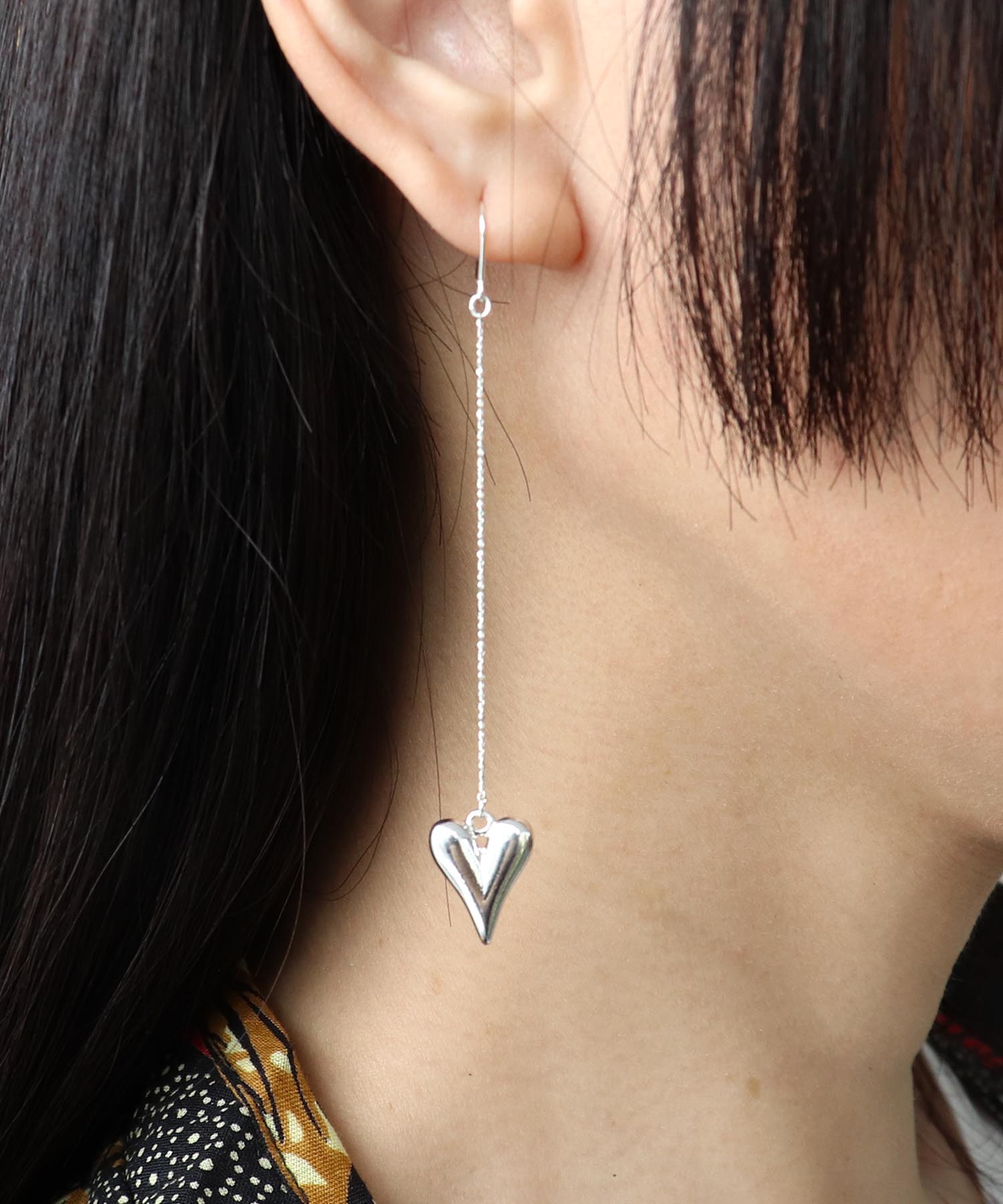 ハートロングピアス