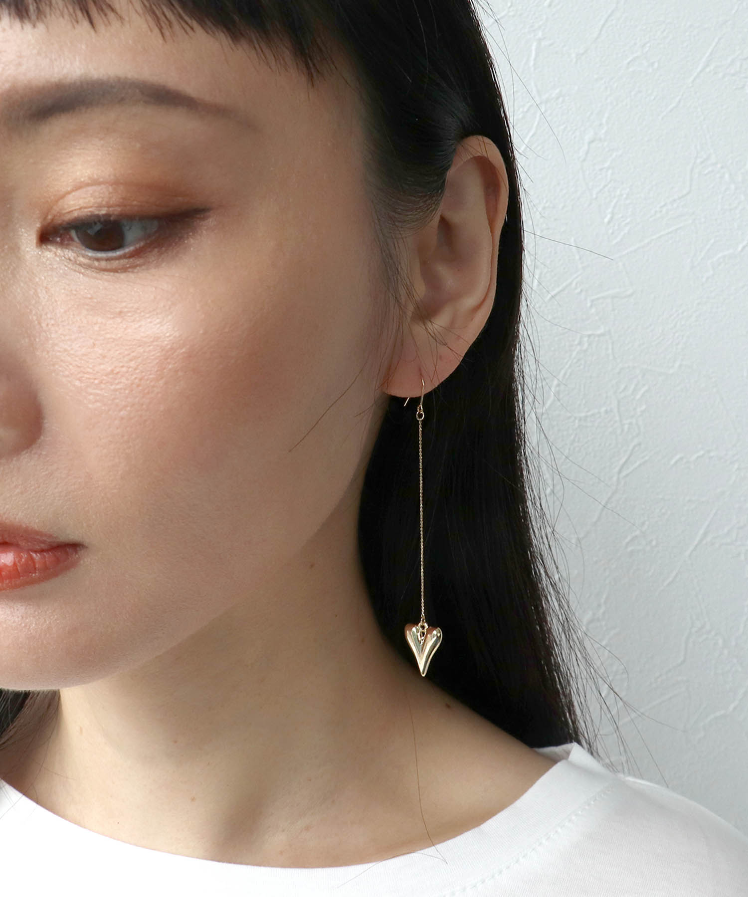 ハートロングピアス