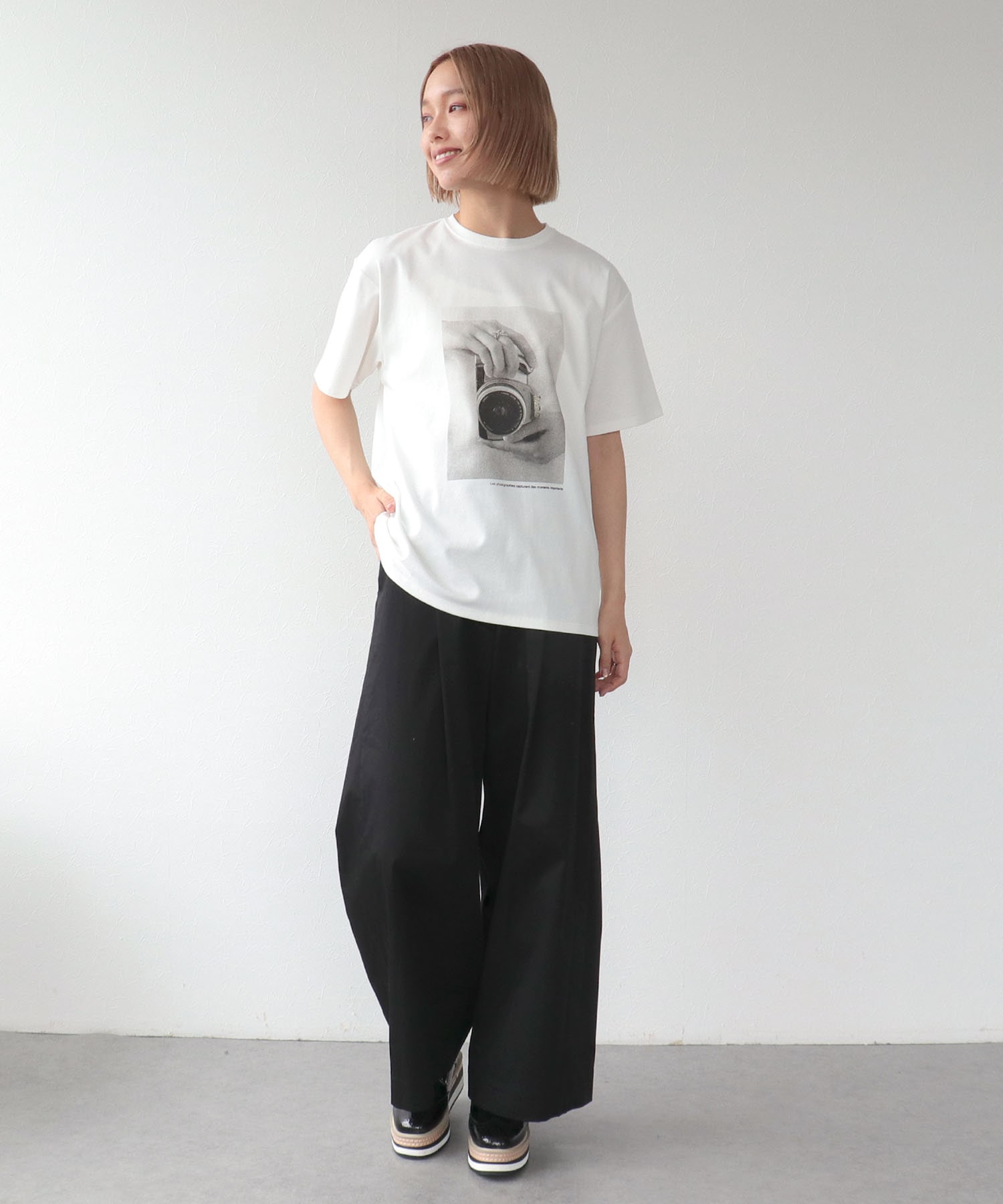 ストレッチサテンバレルパンツ
